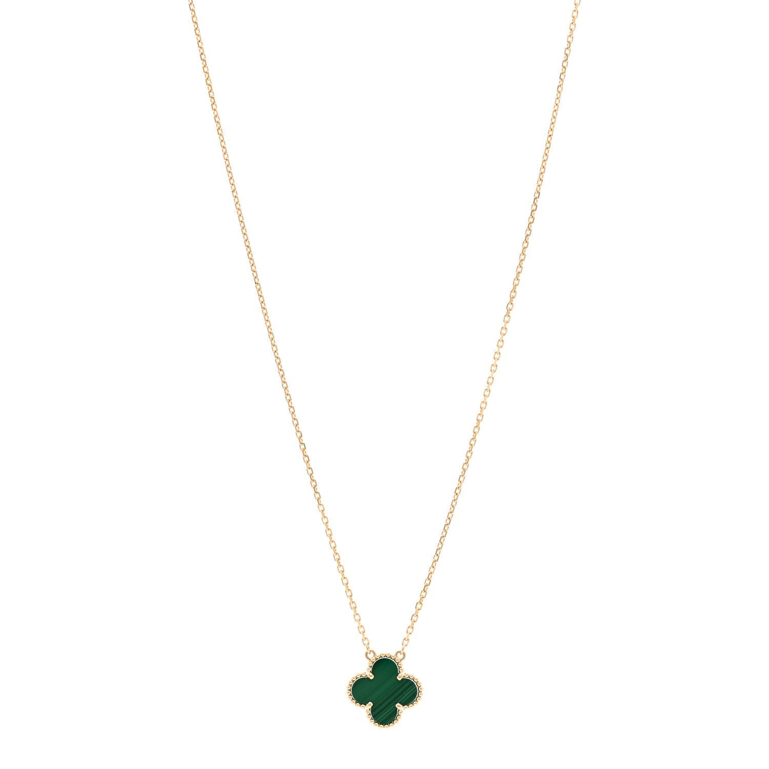 ヴァンクリーフ＆アーペル ヴィンテージアルハンブラ ペンダントネックレス マラカイト 18K イエローゴールド VAN CLEEF & ARPELS VINTAGE ALHAMBRA PENDANT NECKLACE MALACHITE 18K YELLOW GOLD