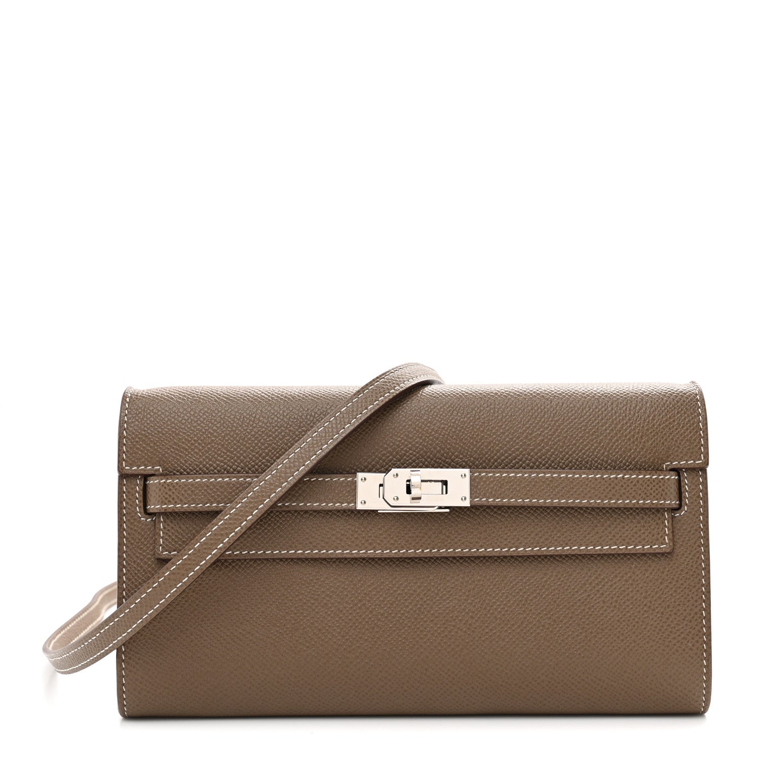 エルメス ケリートゥーゴー 長財布 Etoupe エプソン シルバー金具 HERMES KELLY TO GO WALLET ETOUPE EPSOM SILVER HARDWARE