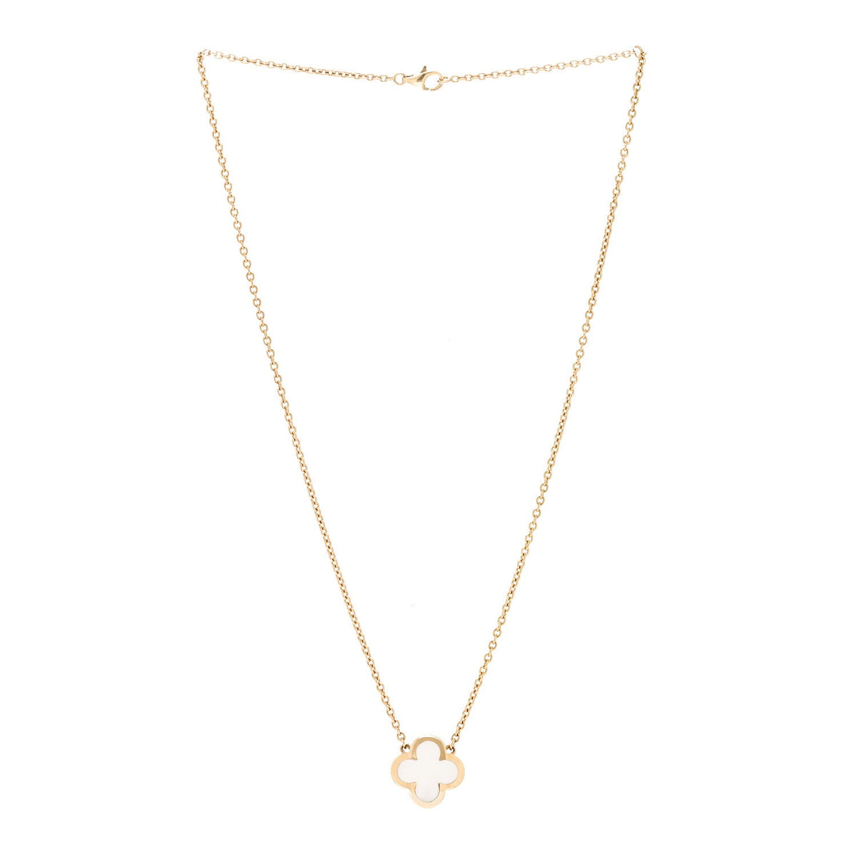 Van Cleef & Arpels Pure Alhambra Pendant Necklace Mother-of-Pearl 18K Yellow Gold