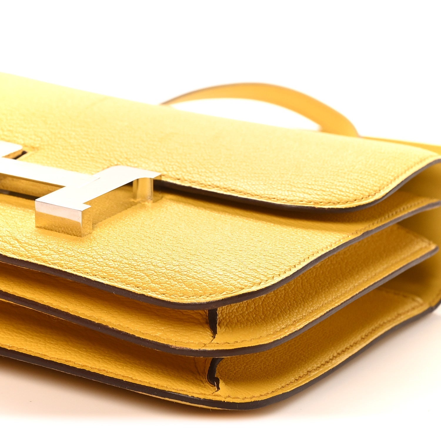 エルメス  ミニコンスタンス 18 Jaune De Naples シェーブルミゾール シルバー金具 HERMES MINI CONSTANCE 18 JAUNE DE NAPLES CHEVRE MYSORE SILVER HARDWARE