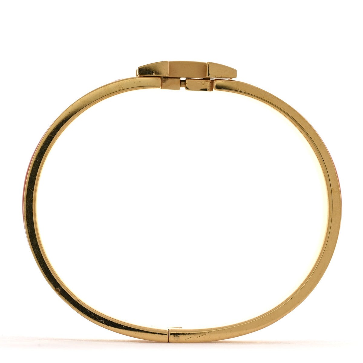 エルメス クリッククラック H ブレスレット エナメル ナロー PM オレンジ HERMES CLIC CLAC H BRACELET ENAMEL NARROW PM ORANGE