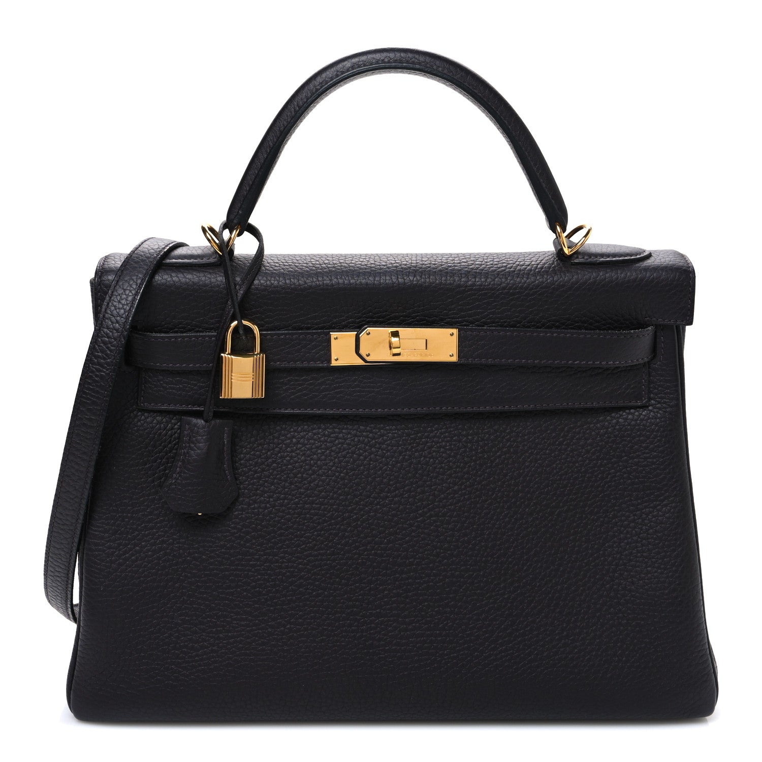 エルメス ケリー 32 内縫い Raisin Prunoir トゴ ゴールド金具 HERMES
