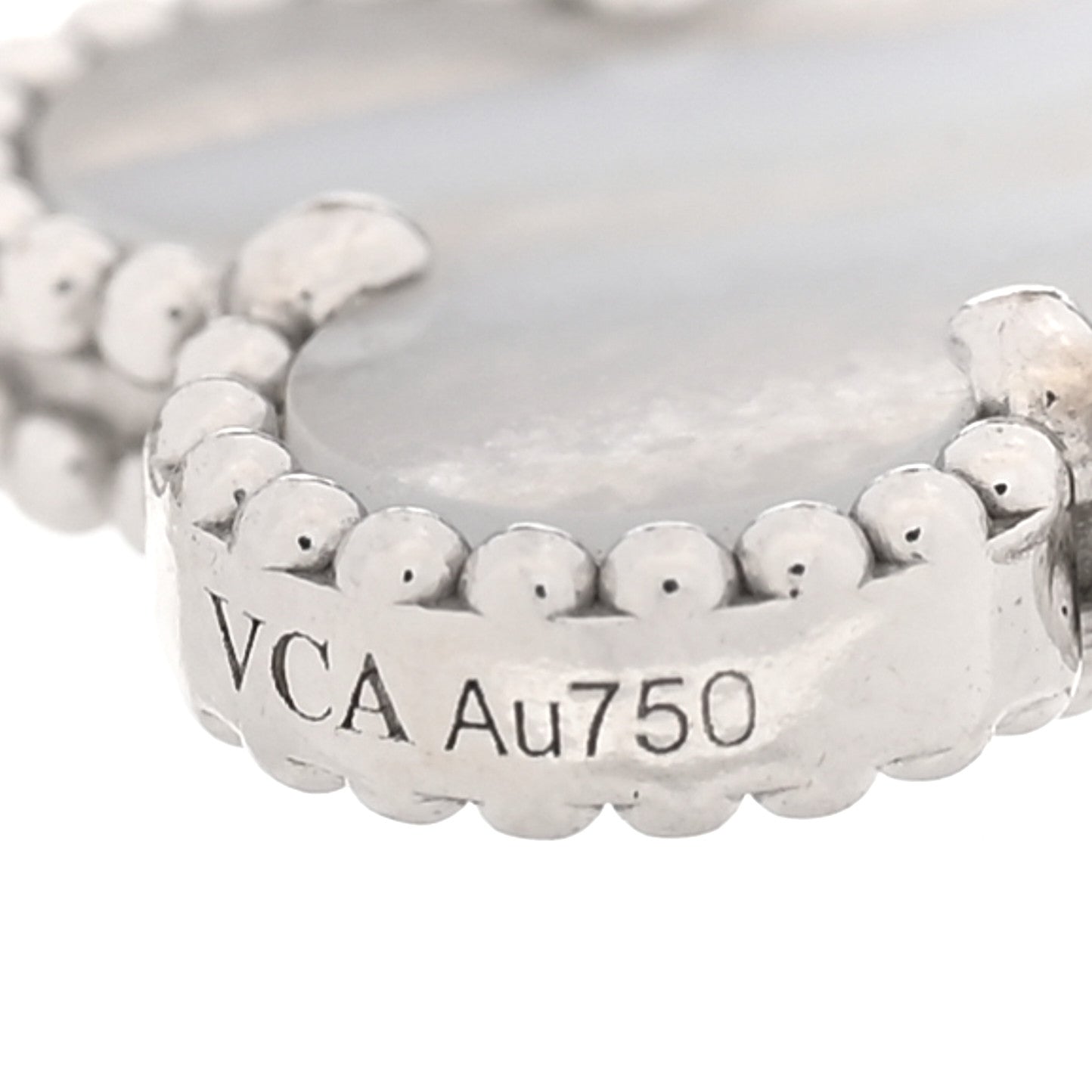 ヴァンクリーフ＆アーペル ヴィンテージアルハンブラ 5モチーフ ブレスレット カルセドニー 18K ホワイトゴールド VAN CLEEF & ARPELS VINTAGE ALHAMBRA 5 MOTIFS BRACELET CHALCEDONY 18K WHITE GOLD