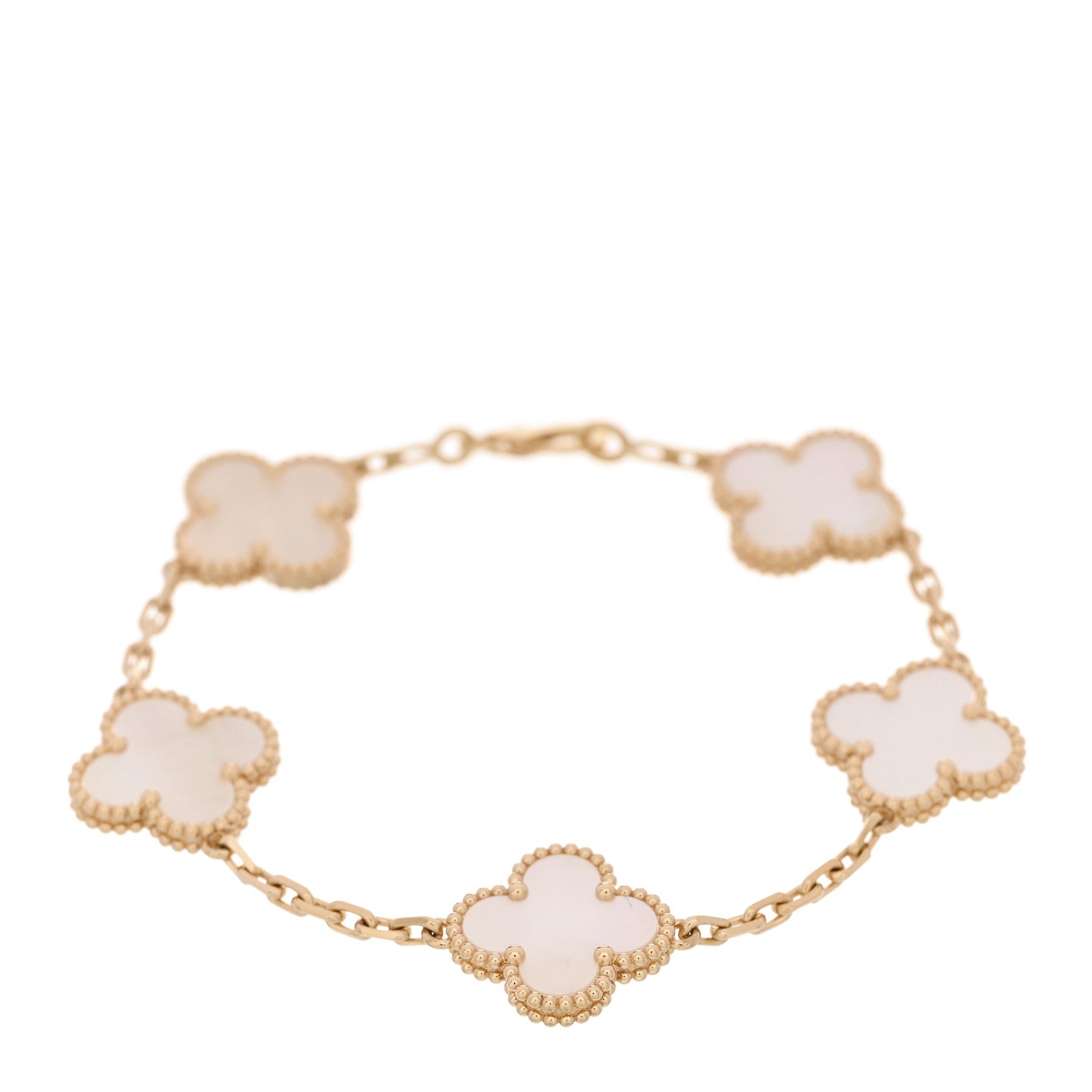 ヴァンクリーフ＆アーペル ヴィンテージアルハンブラ 5モチーフ ブレスレット マザーオブパール 18K イエローゴールド VAN CLEEF & ARPELS VINTAGE ALHAMBRA 5 MOTIFS BRACELET MOTHER OF PEARL 18K YELLOW GOLD