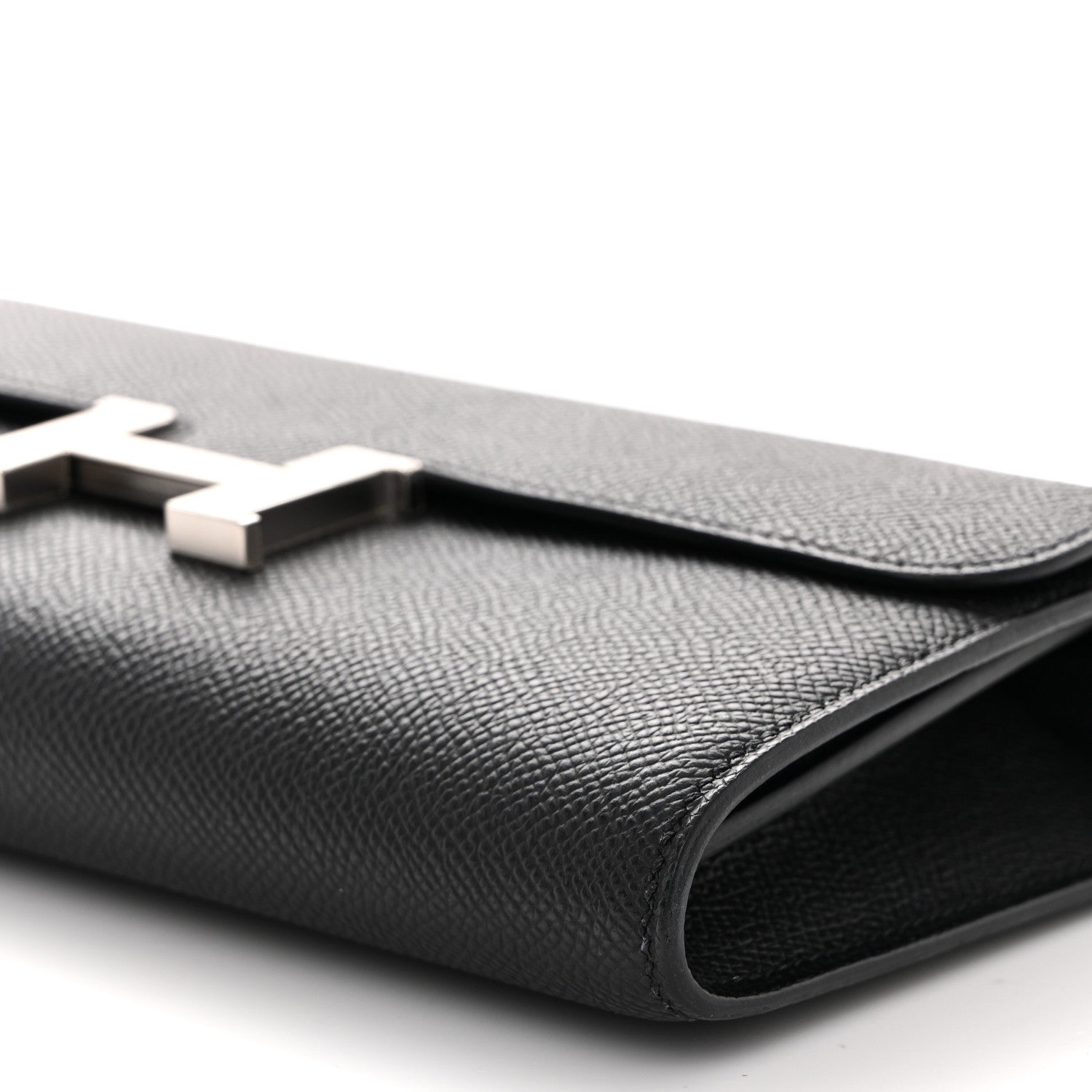 HERMES CONSTANCE TO GO WALLET BLACK EPSOM SILVER HARDWARE