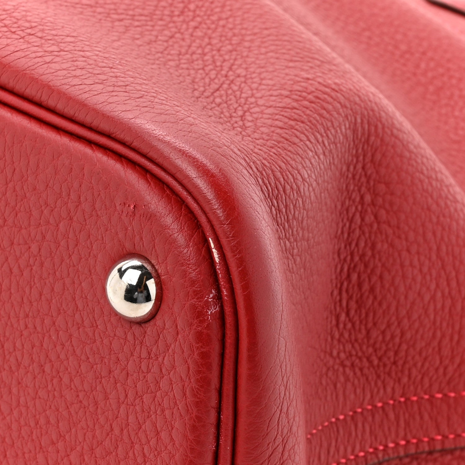 HERMES BOLIDE 31 ROUGE GARANCE TAURILLON CLEMENCE SILVER HARDWARE