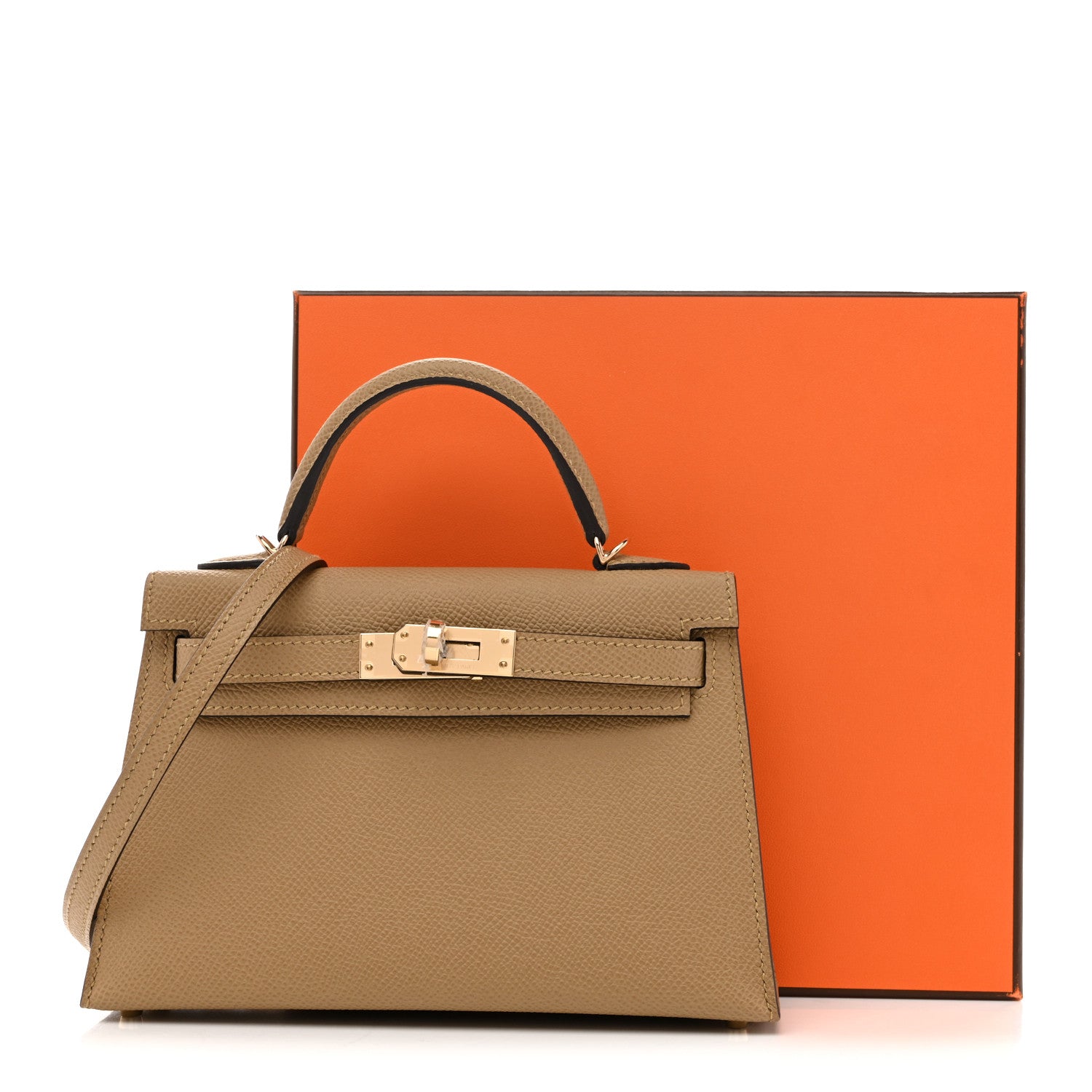 エルメス ミニケリー 20 外縫い Poussiere エプソン ゴールド金具 HERMES MINI KELLY 20 SELLIER POUSSIERE EPSOM GOLD HARDWARE