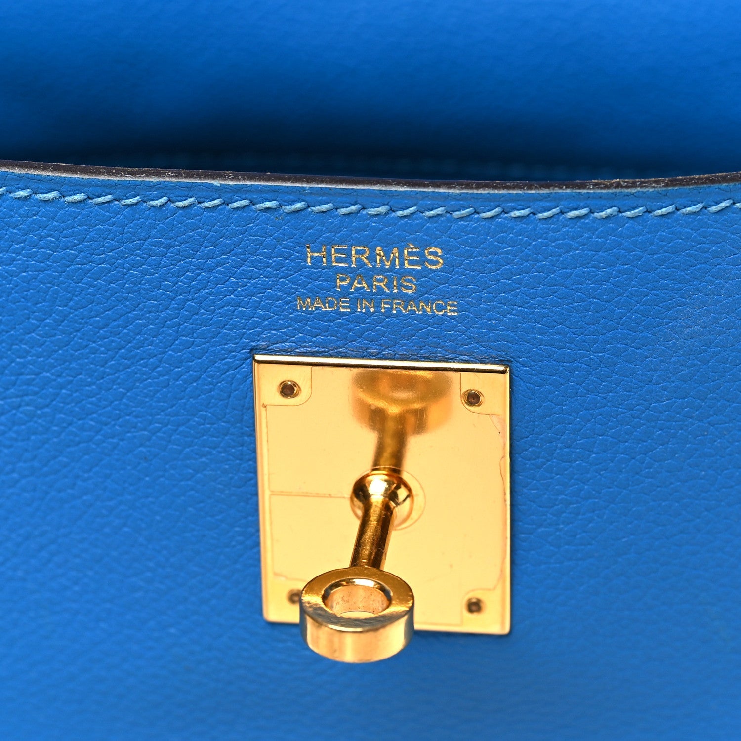 エルメス ケリー32 内縫い Bleu Zanzibar エバーカラー ゴールド金具 HERMES KELLY32 RETOURNE BLEU ZANZIBAR EVERCOLOR GOLD HARDWARE