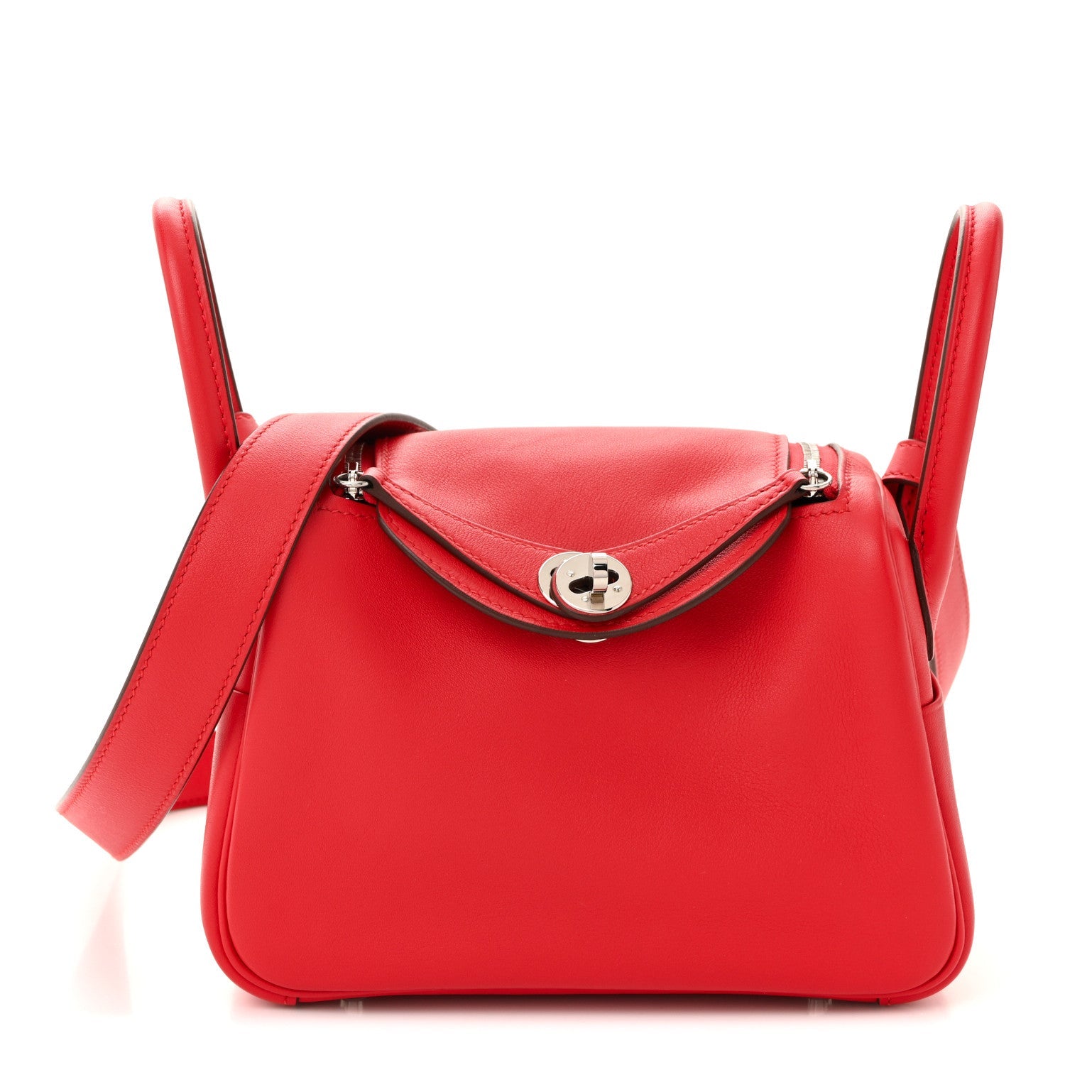 エルメス ミニリンディ 20 Rouge De Coeur スイフト シルバー金具 HERMES MINI LINDY 20 ROUGE DE COEUR SWIFT SILVER HARDWARE