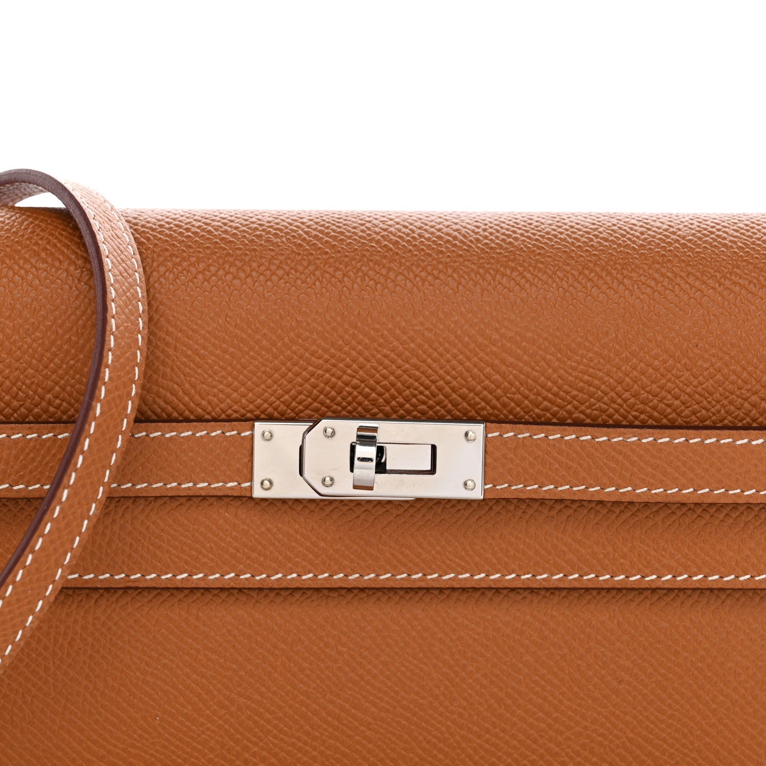 HERMES KELLY TO GO WALLET GOLD EPSOM SILVER HARDWARE