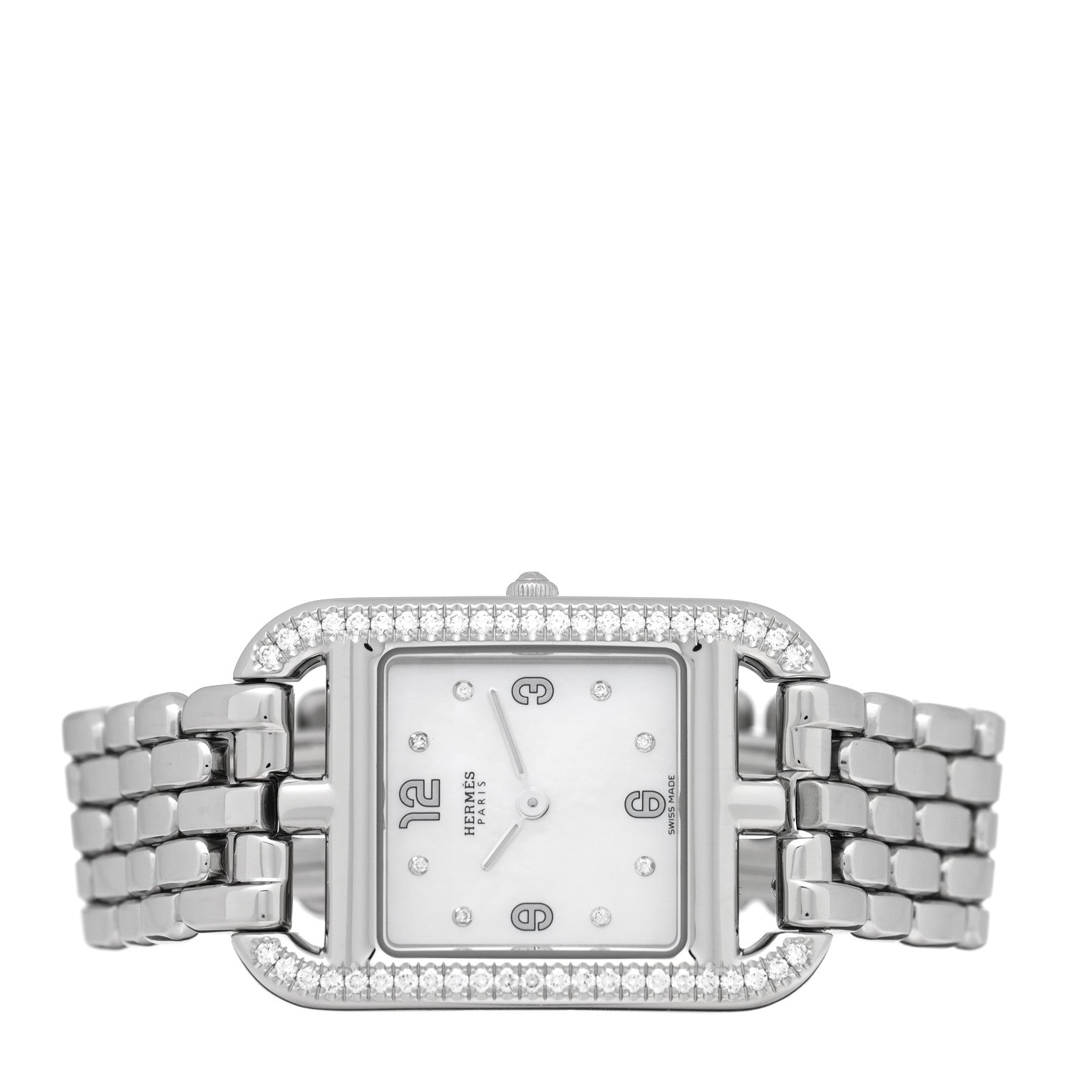エルメス ケープコッド クォーツウォッチ 23mm ステンレス Diamond Bezel Mother of Pearl