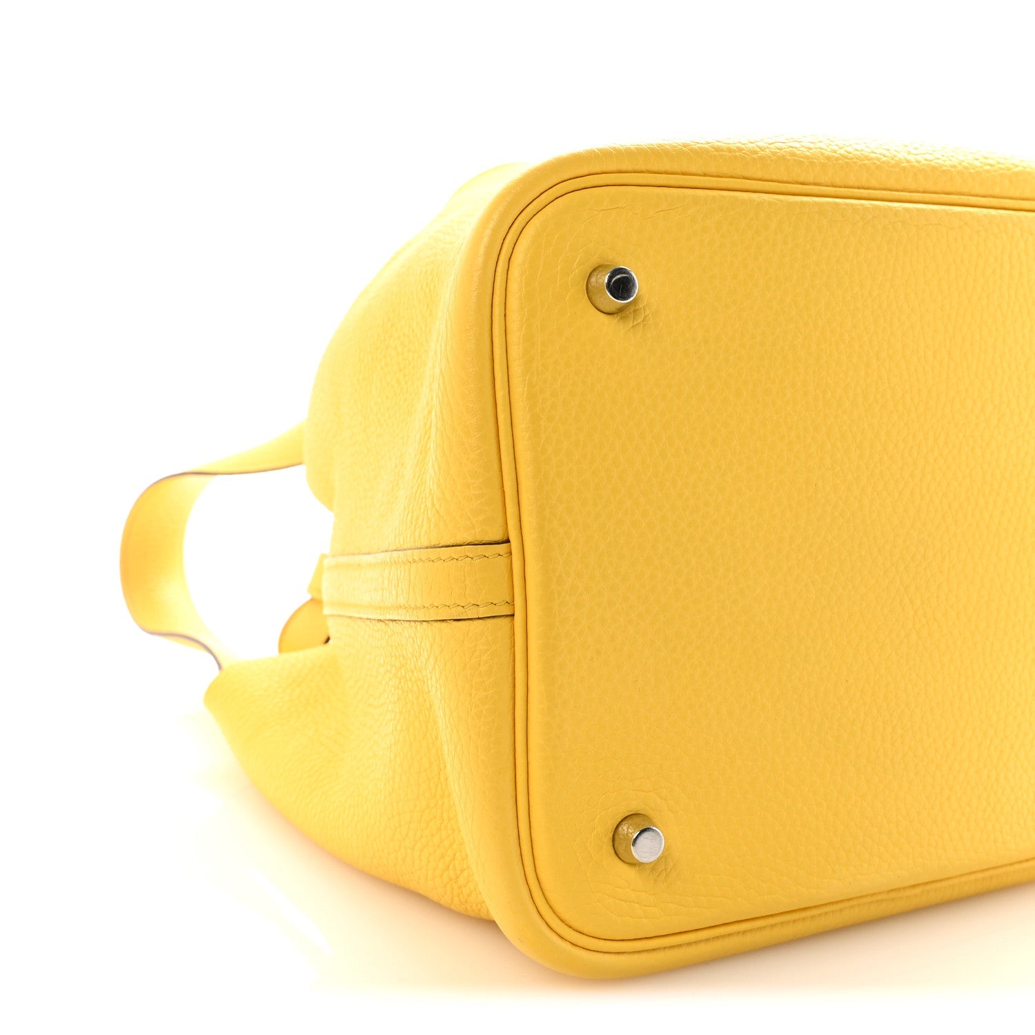 HERMES PICOTIN MM 22 JAUNE DE NAPLES TAURILLON CLEMENCE SILVER HARDWARE