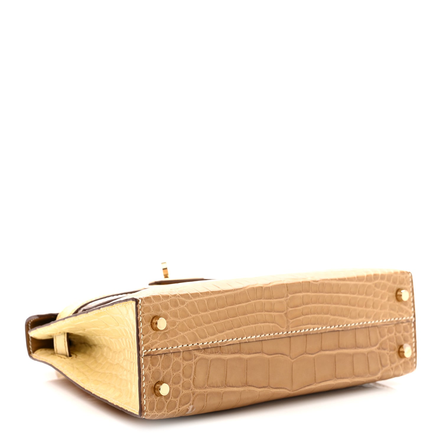 エルメス ミニケリー 20 HSS パーソナルオーダー 外縫い Kraft Vanille マットアリゲーター ローズゴールド金具 HERMES MINI KELLY 20 HSS PERSONAL ORDER SELLIER KRAFT VANILLE MATTE ALLIGATOR ROSE GOLD HARDWARE