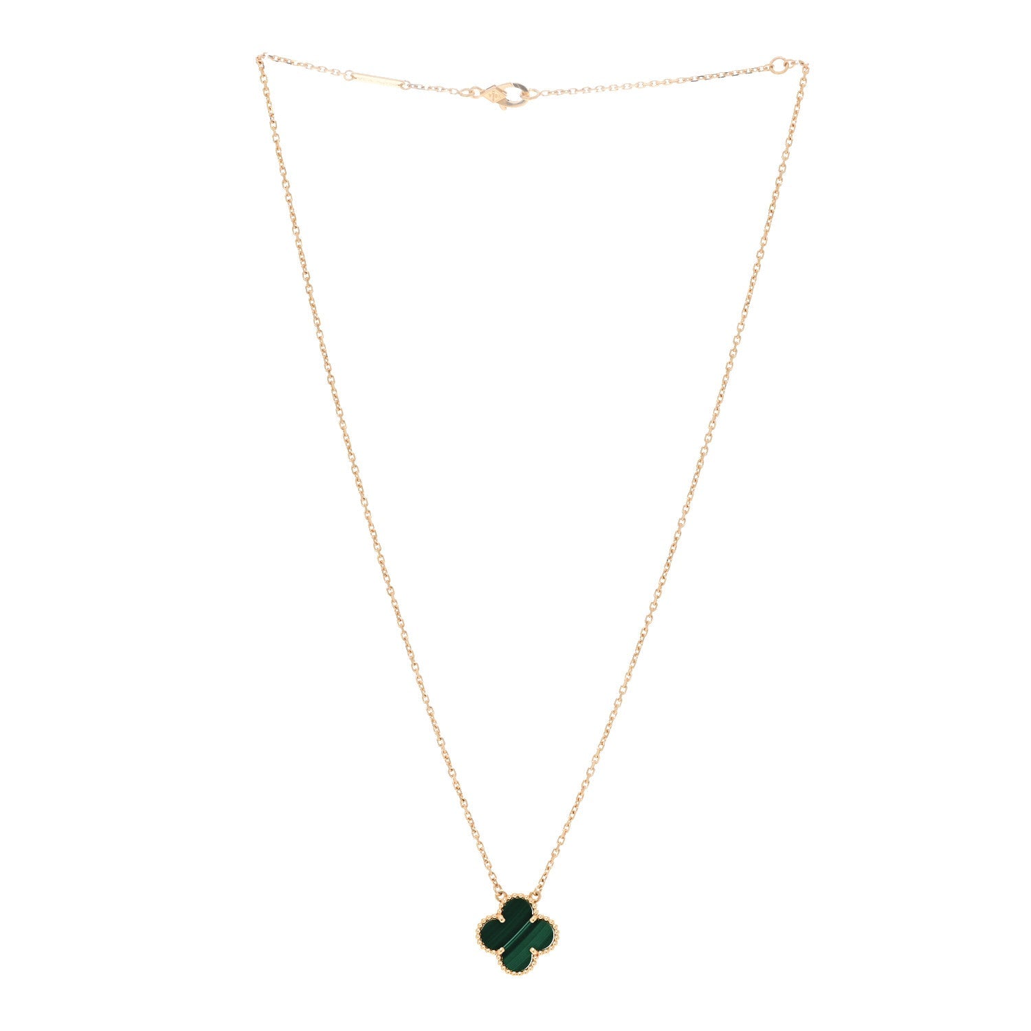 ヴァンクリーフ＆アーペル ヴィンテージアルハンブラ ペンダントネックレス マラカイト 18K イエローゴールド VAN CLEEF & ARPELS VINTAGE ALHAMBRA PENDANT NECKLACE MALACHITE 18K YELLOW GOLD