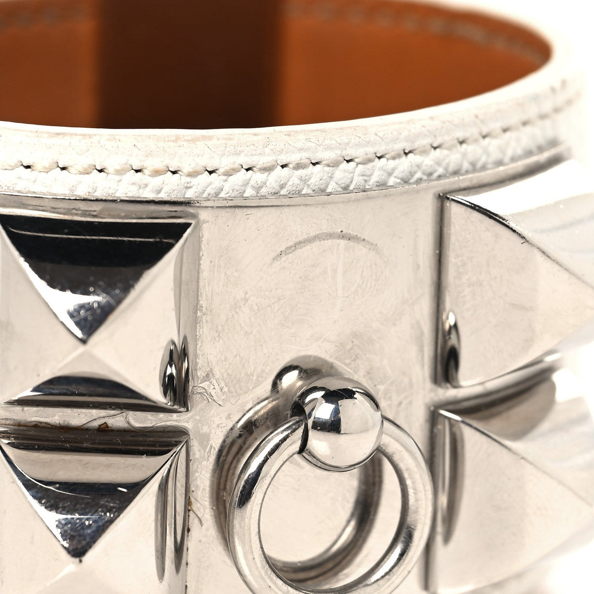 エルメス コリエドシアン ブレスレット エプソン S ホワイト HERMES COLLIER DE CHIEN BRACELET EPSOM S WHITE