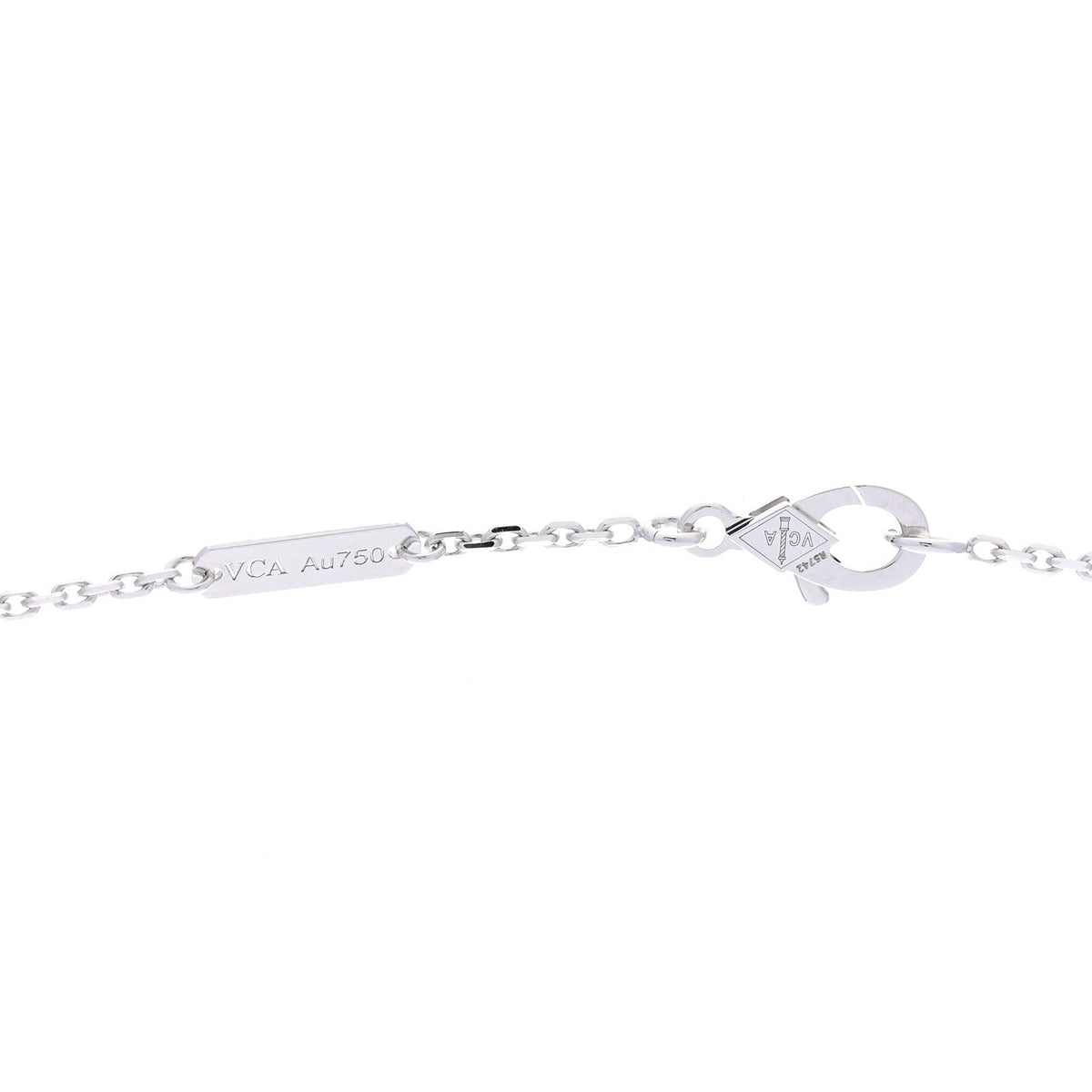 ヴァンクリーフ＆アーペル ヴィンテージアルハンブラ ペンダントネックレス カルセドニー 18K ホワイトゴールド VAN CLEEF & ARPELS VINTAGE ALHAMBRA PENDANT NECKLACE CHALCEDONY 18K WHITE GOLD