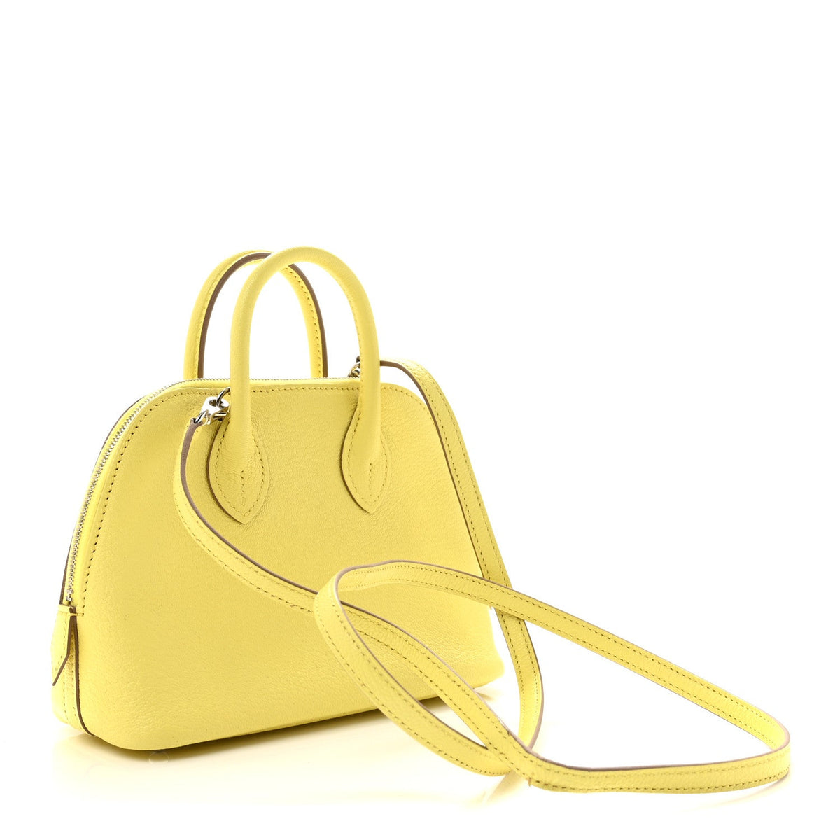 エルメス ミニボリード 1923 Jaune Bourgeon シェーブルミゾール シルバー金具 HERMES MINI BOLIDE 1923 JAUNE BOURGEON CHEVRE MYSORE SILVER HARDWARE