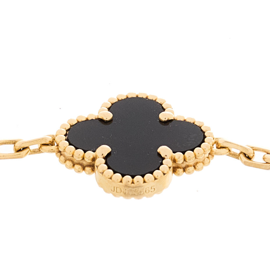 ヴァンクリーフ＆アーペル ヴィンテージアルハンブラ 5モチーフ ブレスレット ブラックオニキス 18K イエローゴールド VAN CLEEF & ARPELS VINTAGE ALHAMBRA 5 MOTIFS BRACELET BLACK ONYX 18K YELLOW GOLD
