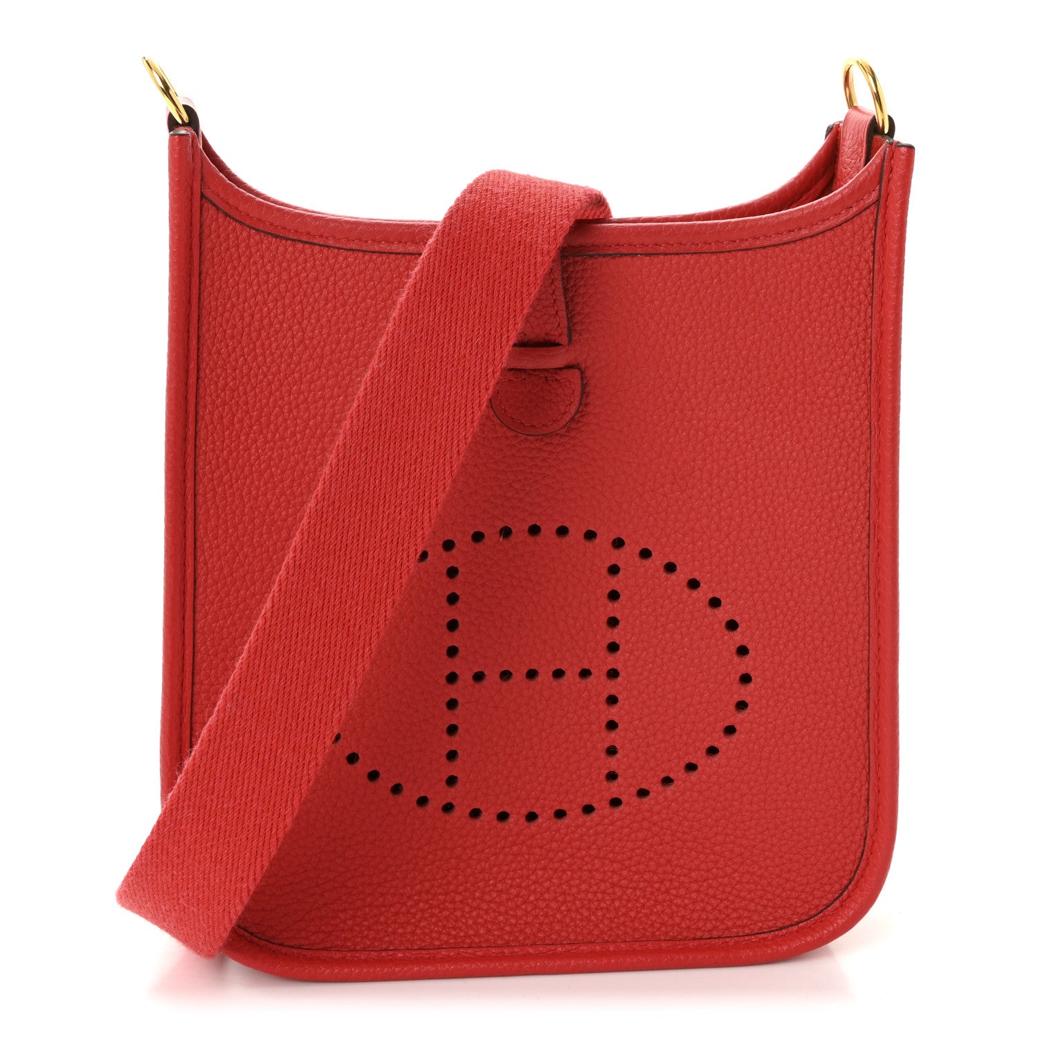 エルメス HERMES エヴリンTPM ルージュクー ショルダーバッグ バッグ トリヨンクレマンス トリヨンクレマンス D刻印（2019年製造） レディース レッド系 【中古】 エルメス ミニエヴリン TPM Rouge De Coeur トリヨンクレマンス