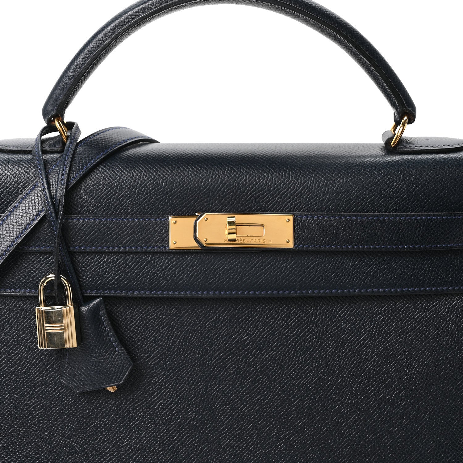 エルメス ケリー 32 外縫い Bleu Marine クシュベル ゴールド金具