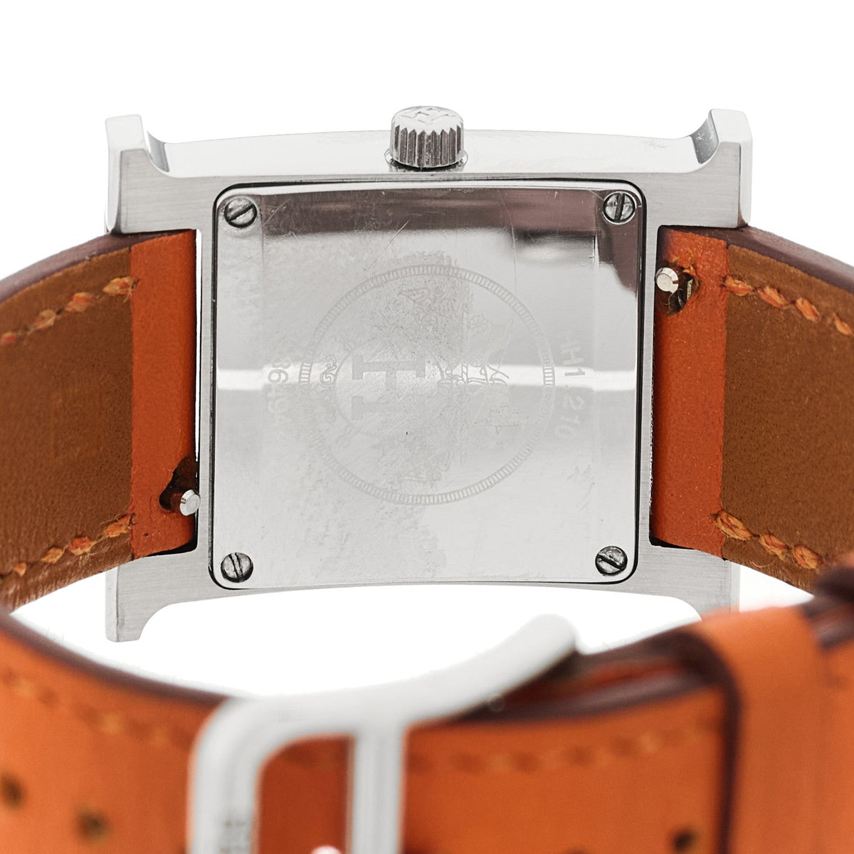 エルメス Hウォッチ クォーツ 21mm ステンレス Orange スイフト HERMES HEURE H QUARTZ WATCH 21MM STAINLESS STEEL ORANGE SWIFT