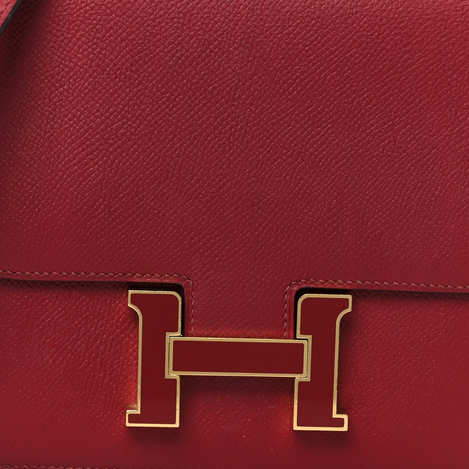 HERMES CONSTANCE 18 ROUGE GRENAT EPSOM RED ENAMEL HARDWARE