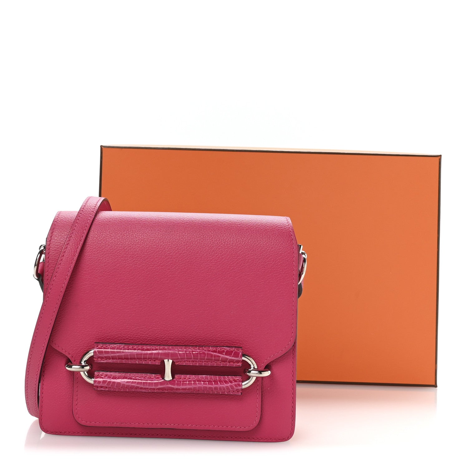 エルメス ミニルリ Rose Mexico マットアリゲーター / エバーカラー シルバー金具 HERMES MINI ROULIS ROSE MEXICO MATTE ALLIGATOR / EVERCOLOR SILVER HARDWARE