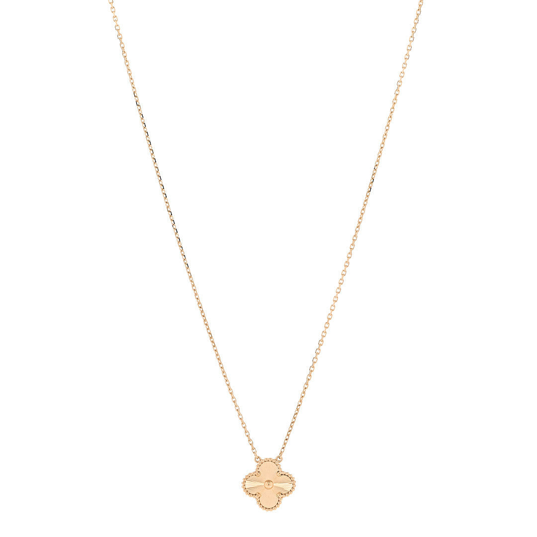 ヴァンクリーフ＆アーペル ヴィンテージアルハンブラ ペンダントネックレス ギョーシェ 18K イエローゴールド VAN CLEEF & ARPELS VINTAGE ALHAMBRA PENDANT NECKLACE GUILLOCHÉ 18K YELLOW GOLD
