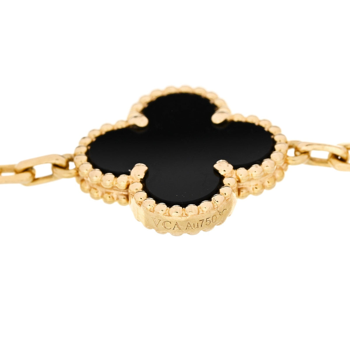 ヴァンクリーフ＆アーペル ヴィンテージアルハンブラ 5モチーフ ブレスレット ブラックオニキス 18K イエローゴールド VAN CLEEF & ARPELS VINTAGE ALHAMBRA 5 MOTIFS BRACELET BLACK ONYX 18K YELLOW GOLD