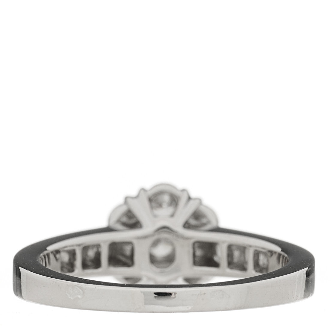 Van Cleef & Arpels 18K White Gold Diamond Fleurette Ring 48 4.5