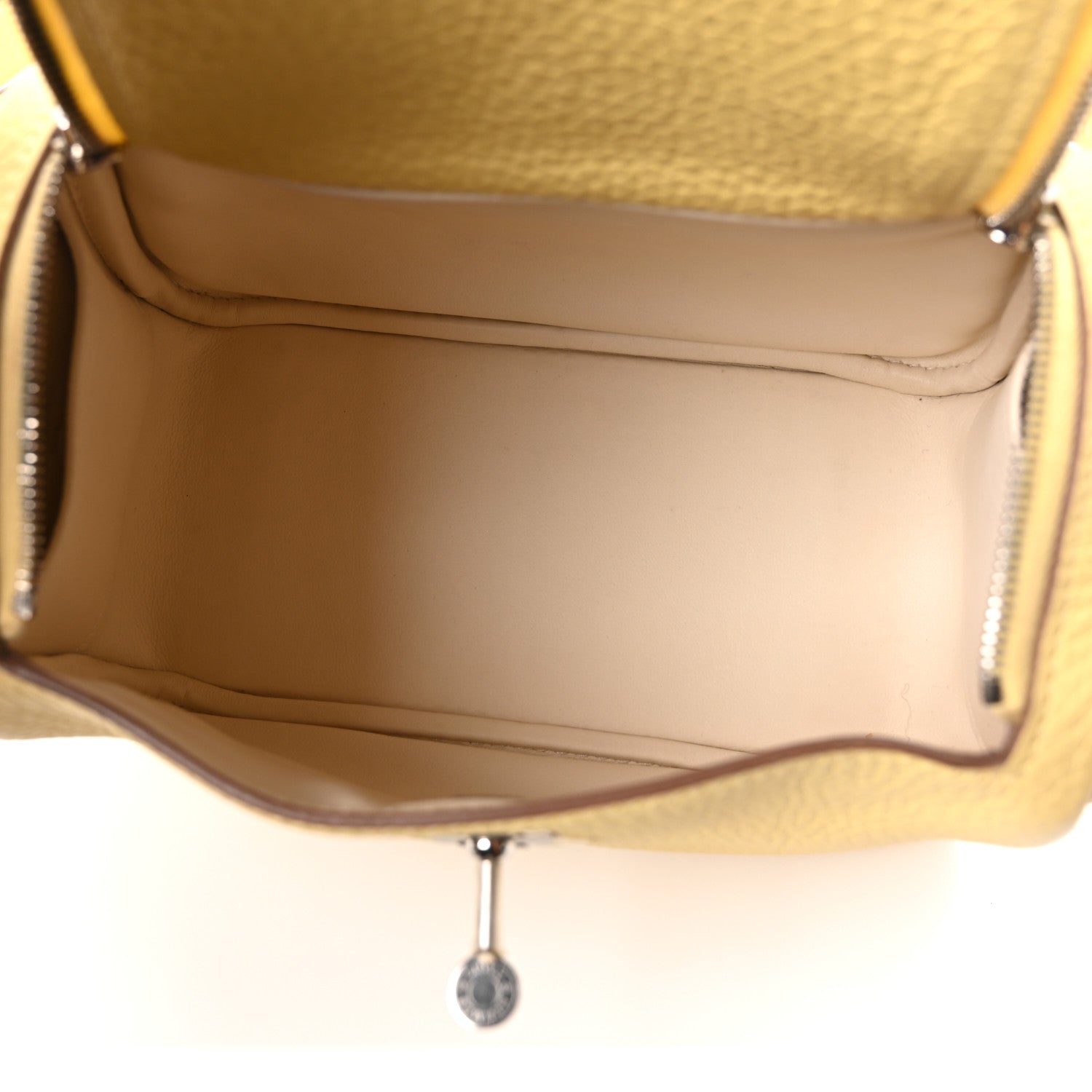 エルメス リンディ 20 ヴェルソ Jaune Poussin Craie トリヨンクレマンス シルバー金具 HERMES LINDY 20 VERSO JAUNE POUSSIN CRAIE TAURILLON CLEMENCE SILVER HARDWARE