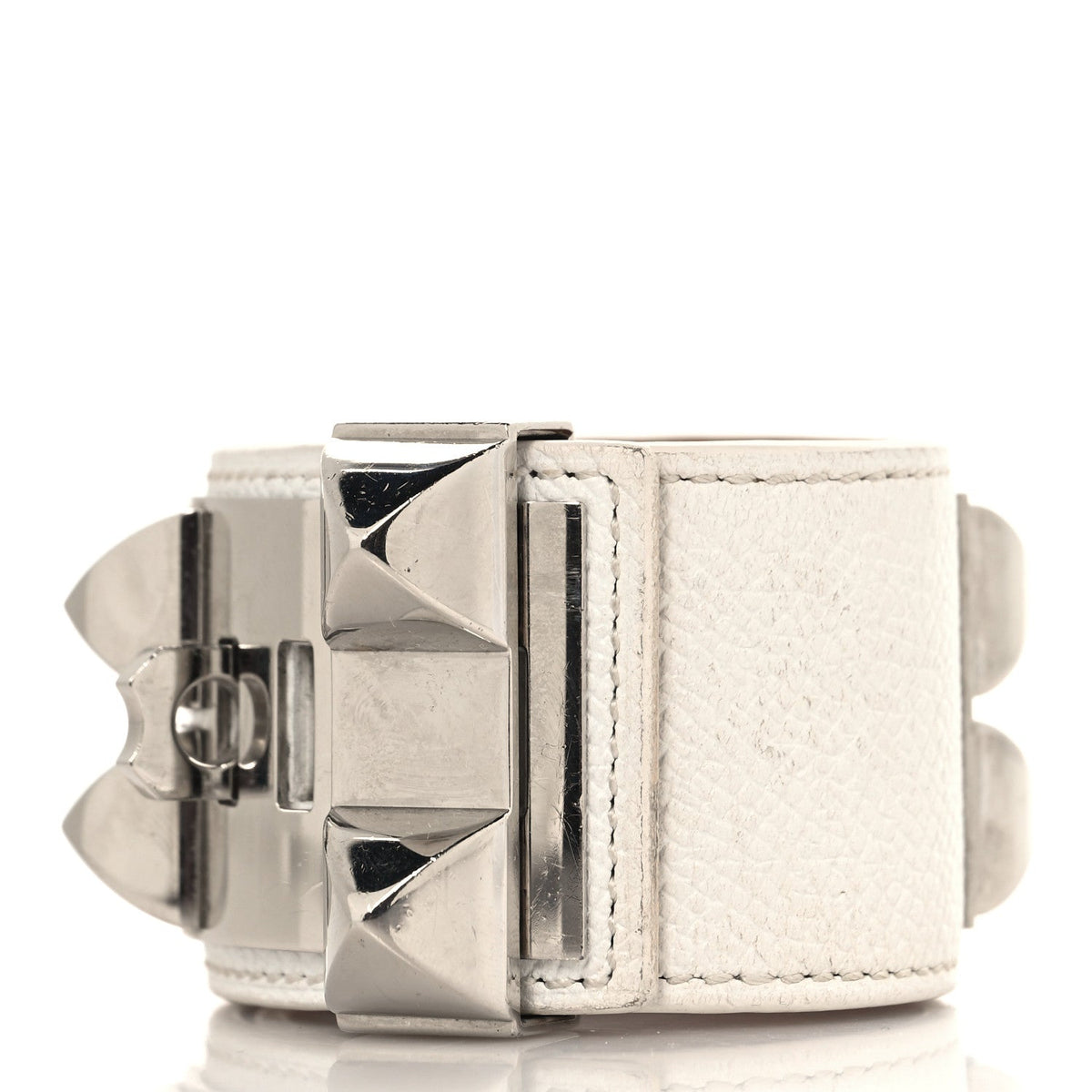 エルメス コリエドシアン ブレスレット エプソン S ホワイト HERMES COLLIER DE CHIEN BRACELET EPSOM S WHITE