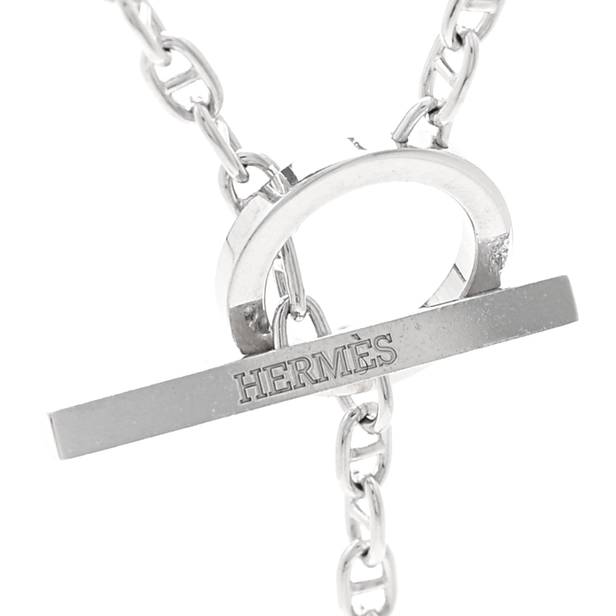 エルメス シェーヌダンクル ペンダントネックレス 18K ホワイトゴールド ダイヤモンド HERMES CHAINE D'ANCRE PENDANT NECKLACE 18K WHITE GOLD DIAMOND
