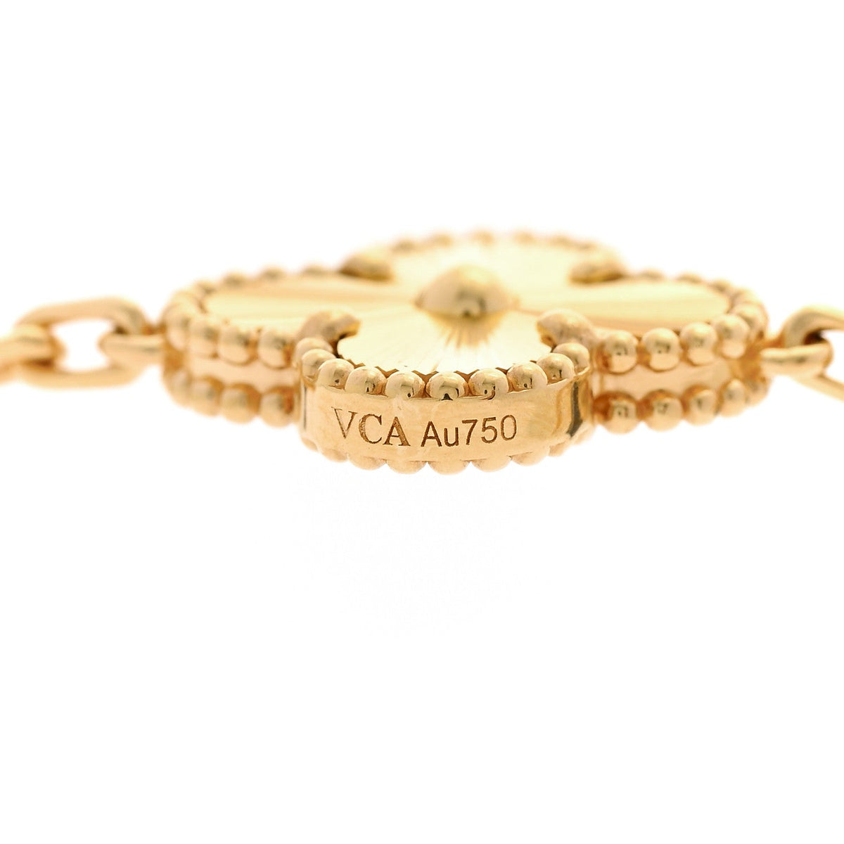 ヴァンクリーフ＆アーペル ヴィンテージアルハンブラ 10モチーフ ネックレス ギョーシェ 18K イエローゴールド VAN CLEEF & ARPELS VINTAGE ALHAMBRA 10 MOTIFS NECKLACE GUILLOCHÉ 18K YELLOW GOLD