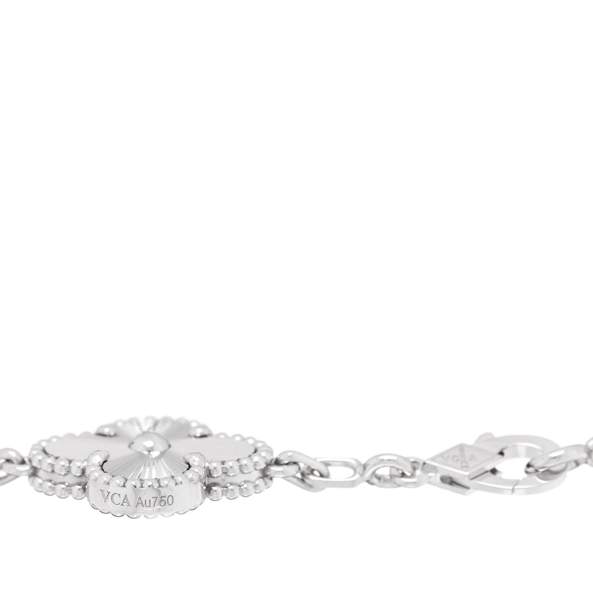 ヴァンクリーフ＆アーペル ヴィンテージアルハンブラ 5モチーフ ブレスレット ギョーシェ 18K ホワイトゴールド VAN CLEEF & ARPELS VINTAGE ALHAMBRA 5 MOTIFS BRACELET GUILLOCHÉ 18K WHITE GOLD