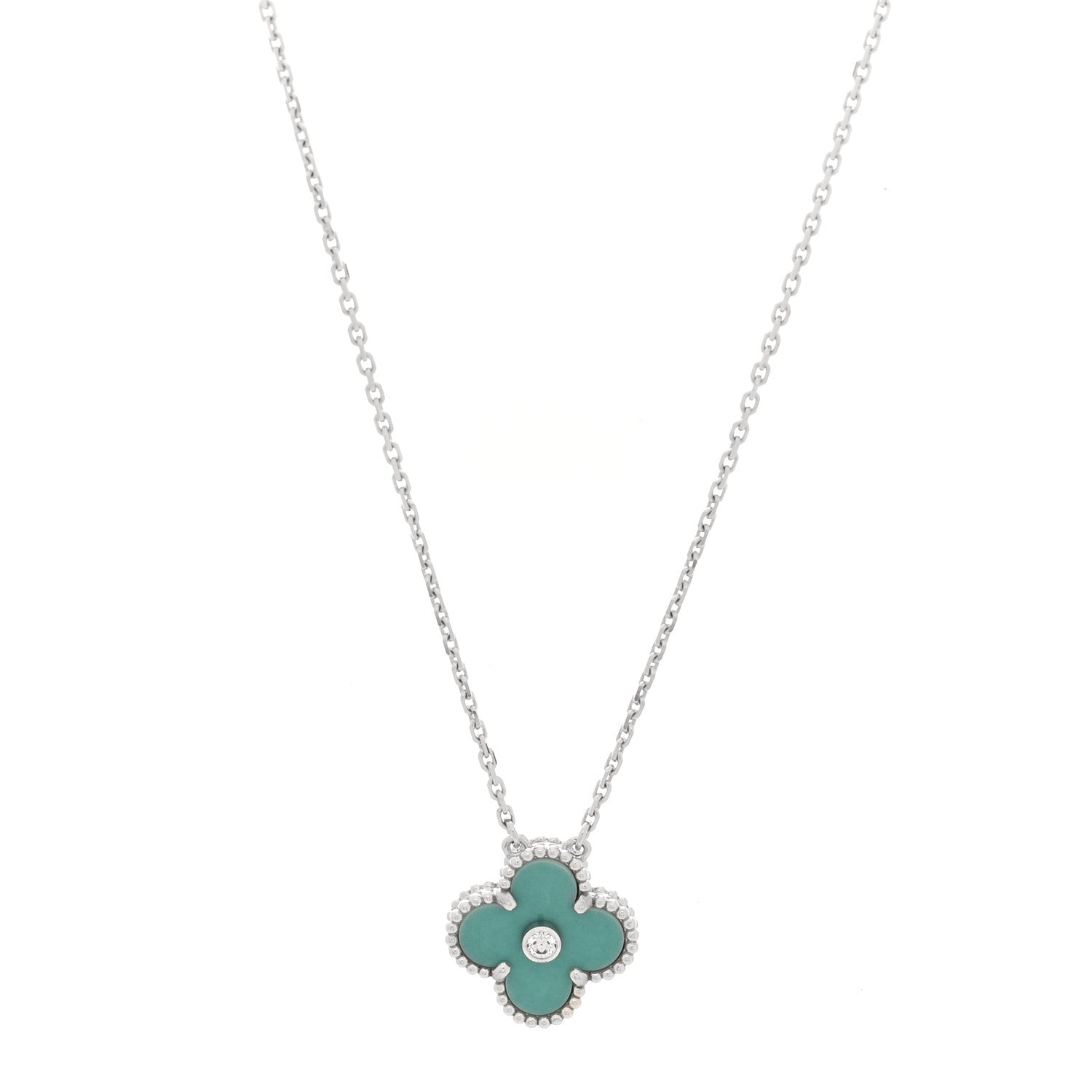 ヴァンクリーフ＆アーペル ヴィンテージアルハンブラ ペンダントネックレス ダイヤモンド 18K ホワイトゴールド VAN CLEEF & ARPELS VINTAGE ALHAMBRA PENDANT NECKLACE DIAMOND 18K WHITE GOLD