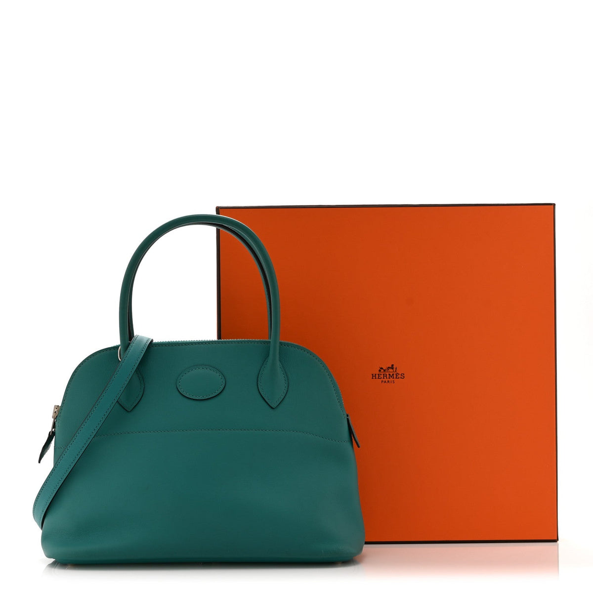 エルメス ボリード 27 Bleu Paon スイフト シルバー金具 HERMES BOLIDE 27 BLEU PAON SWIFT SILVER HARDWARE