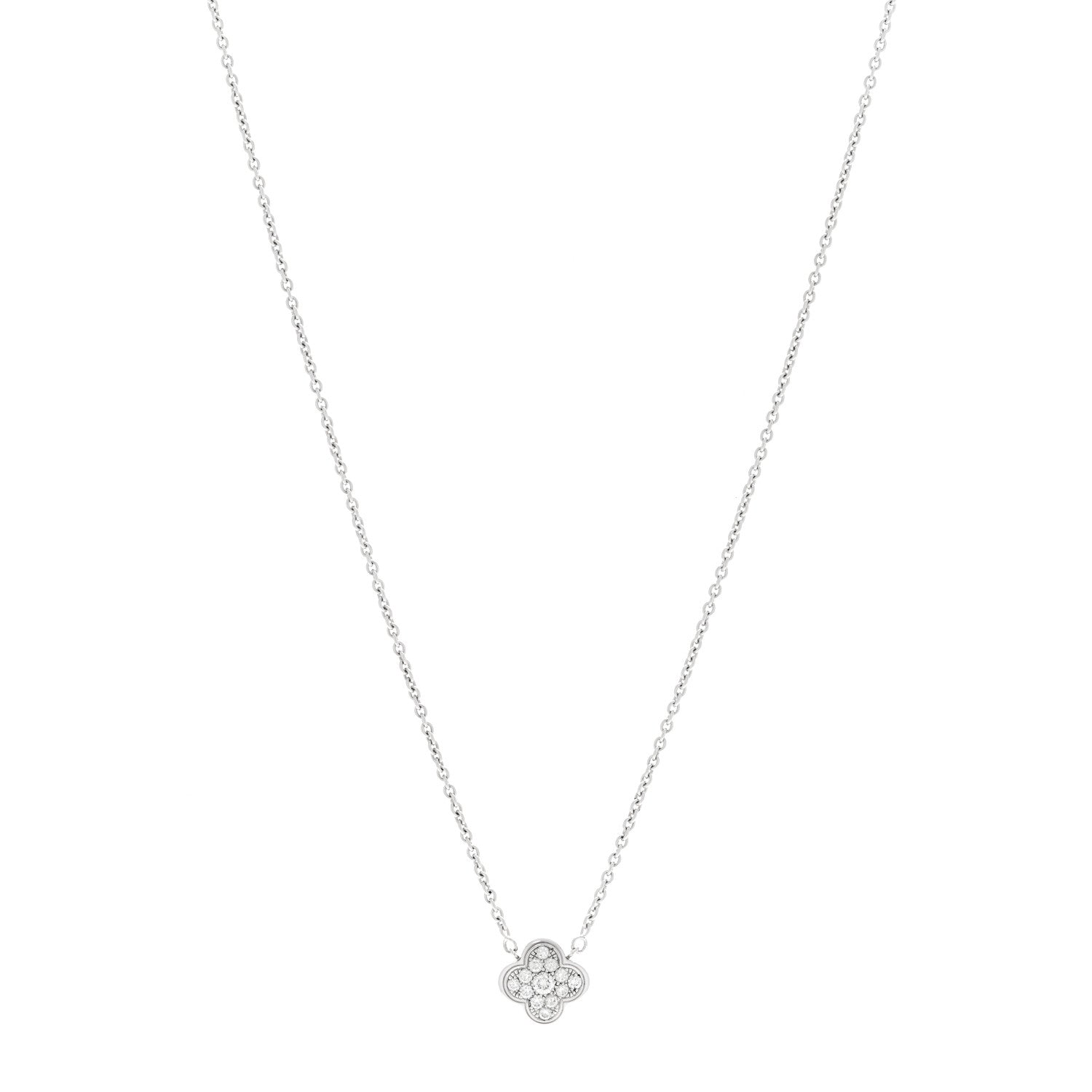 ヴァンクリーフ＆アーペル ピュアアルハンブラ ペンダントネックレス ダイヤモンド 18K ホワイトゴールド VAN CLEEF & ARPELS PURE ALHAMBRA PENDANT NECKLACE DIAMOND 18K WHITE GOLD