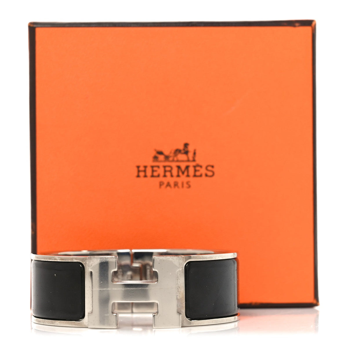 エルメス クリッククラック H ブレスレット エナメル ワイド PM ブラック HERMES CLIC CLAC H BRACELET ENAMEL WIDE PM BLACK