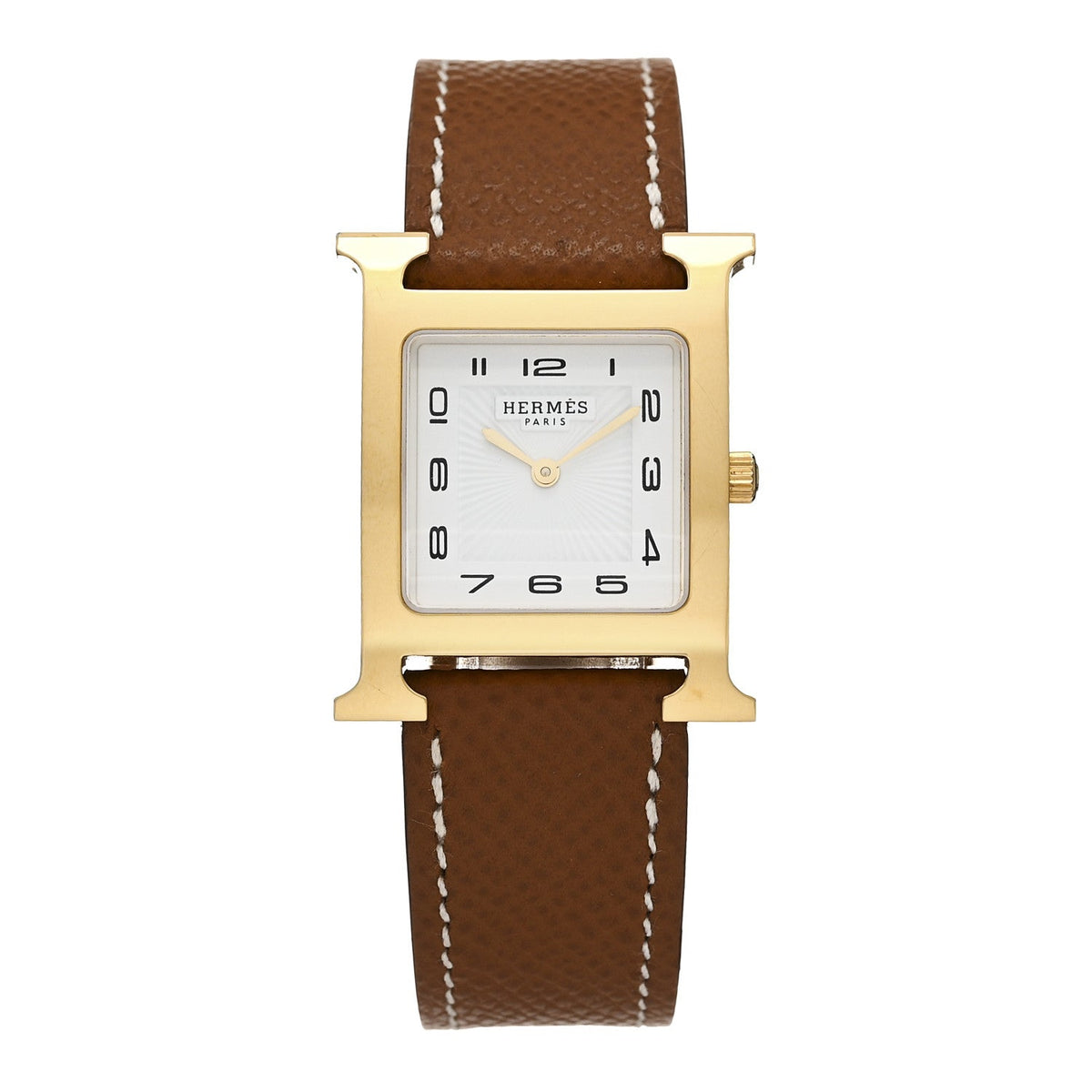 エルメス Hウォッチ クォーツ 26mm ステンレス Gold エプソン HERMES HEURE H QUARTZ WATCH 26MM STAINLESS STEEL GOLD EPSOM