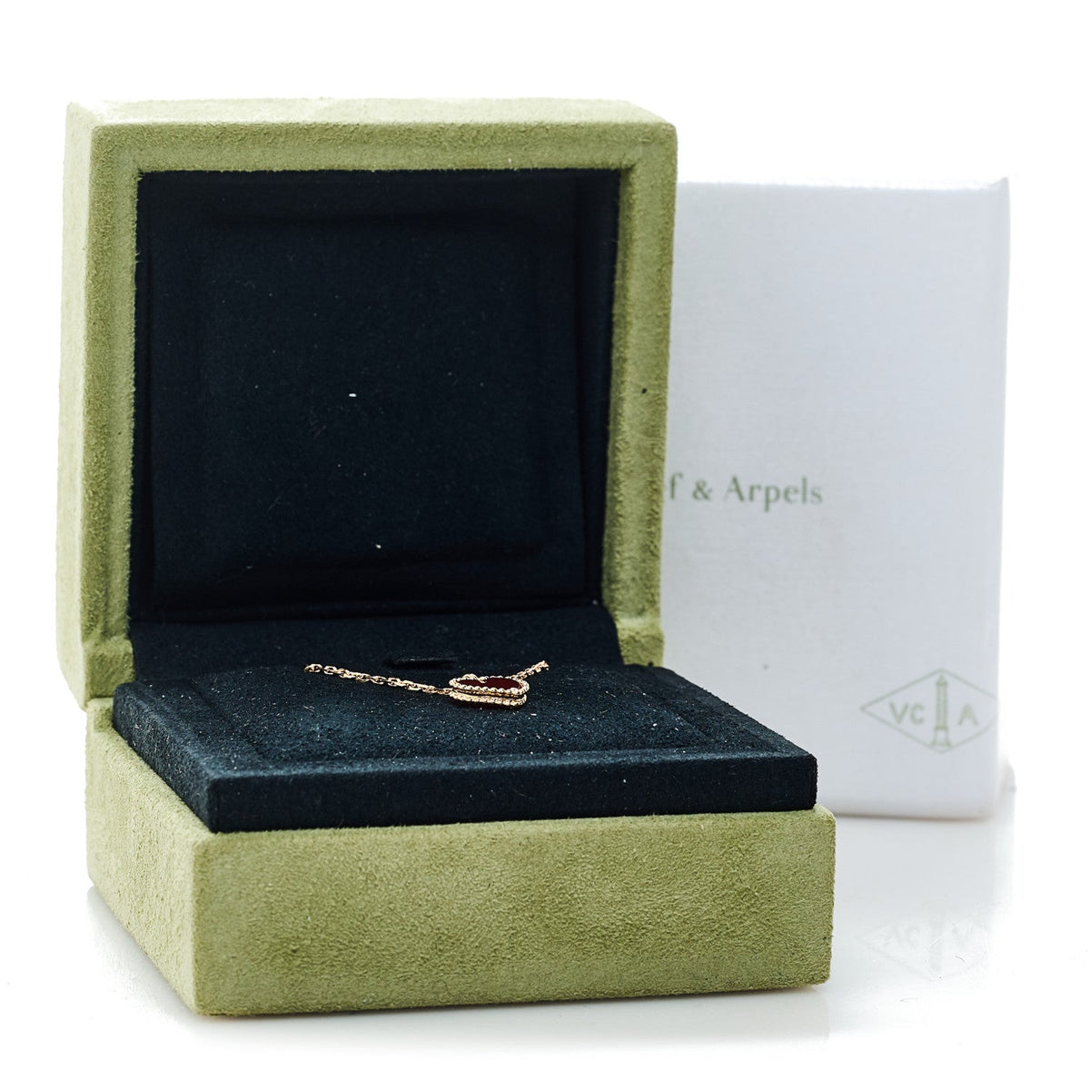 ヴァンクリーフ＆アーペル スウィートアルハンブラ ペンダントネックレス カーネリアン 18K ローズゴールド VAN CLEEF & ARPELS SWEET ALHAMBRA PENDANT NECKLACE CARNELIAN 18K ROSE GOLD