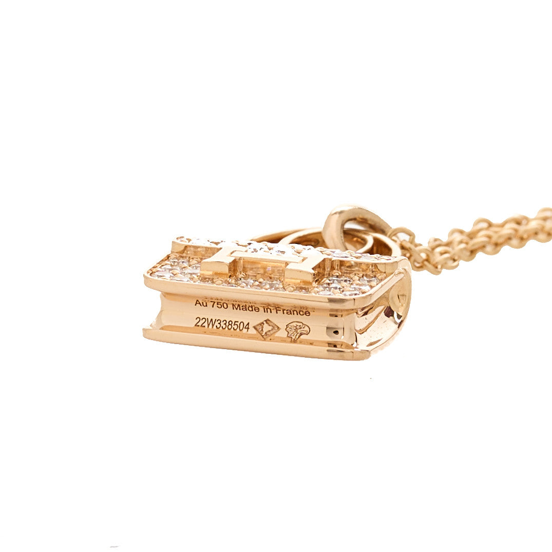 エルメス コンスタンスアミュレット ペンダントネックレス 18Kローズゴールド HERMES 18K ROSE GOLD DIAMOND CONSTANCE AMULETTES PENDANT NECKLACE