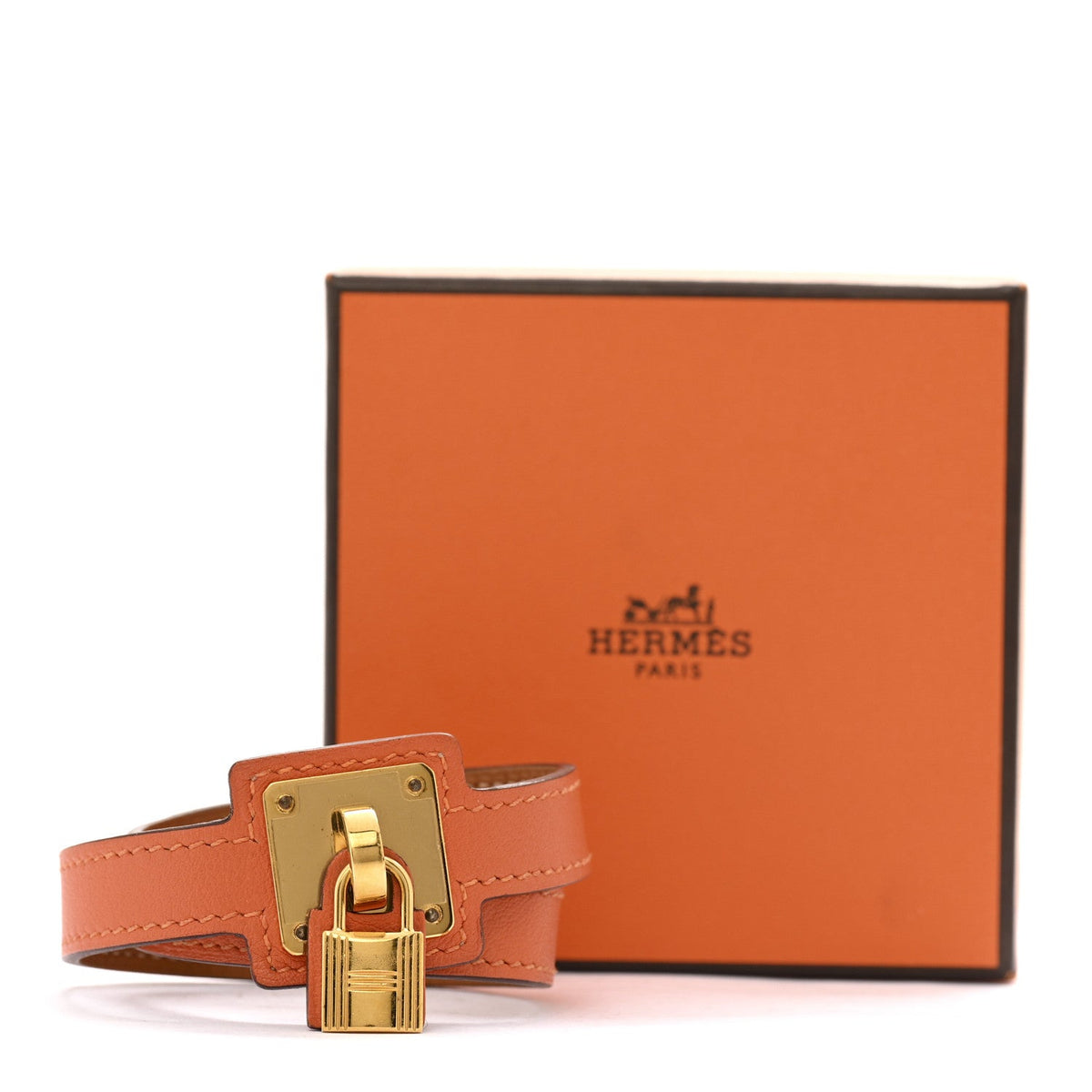 エルメス ケリー ドゥブルトゥール ブレスレット スイフト T2 オレンジ HERMES KELLY DOUBLE TOUR BRACELET SWIFT T2 ORANGE