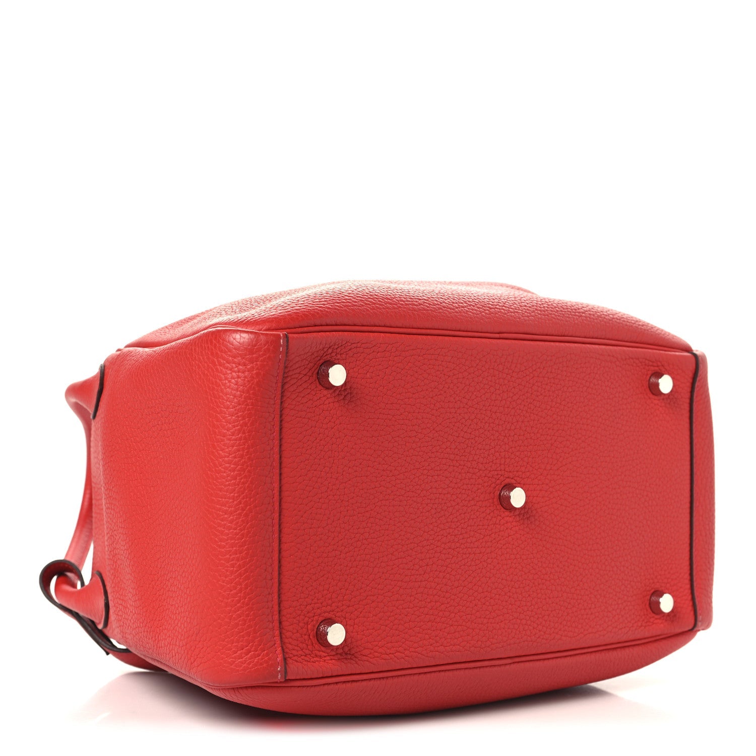 HERMES LINDY 30 ROUGE CASAQUE TAURILLON CLEMENCE SILVER HARDWARE