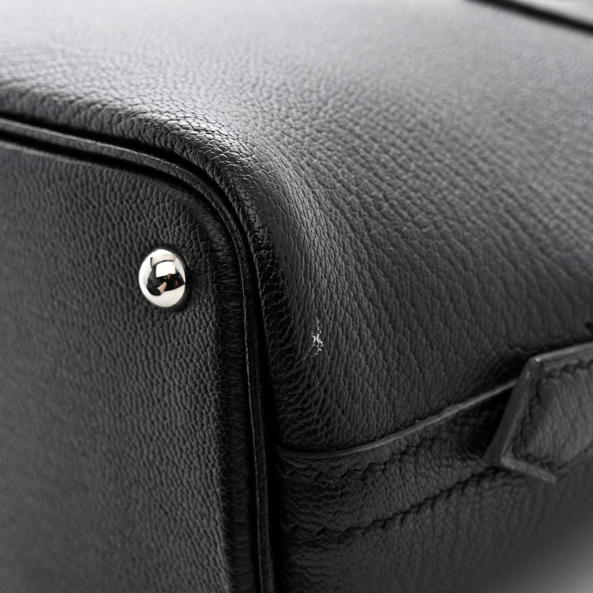 Hermès Mini Bolide 1923 Black Chèvre Mysore Silver Hardware