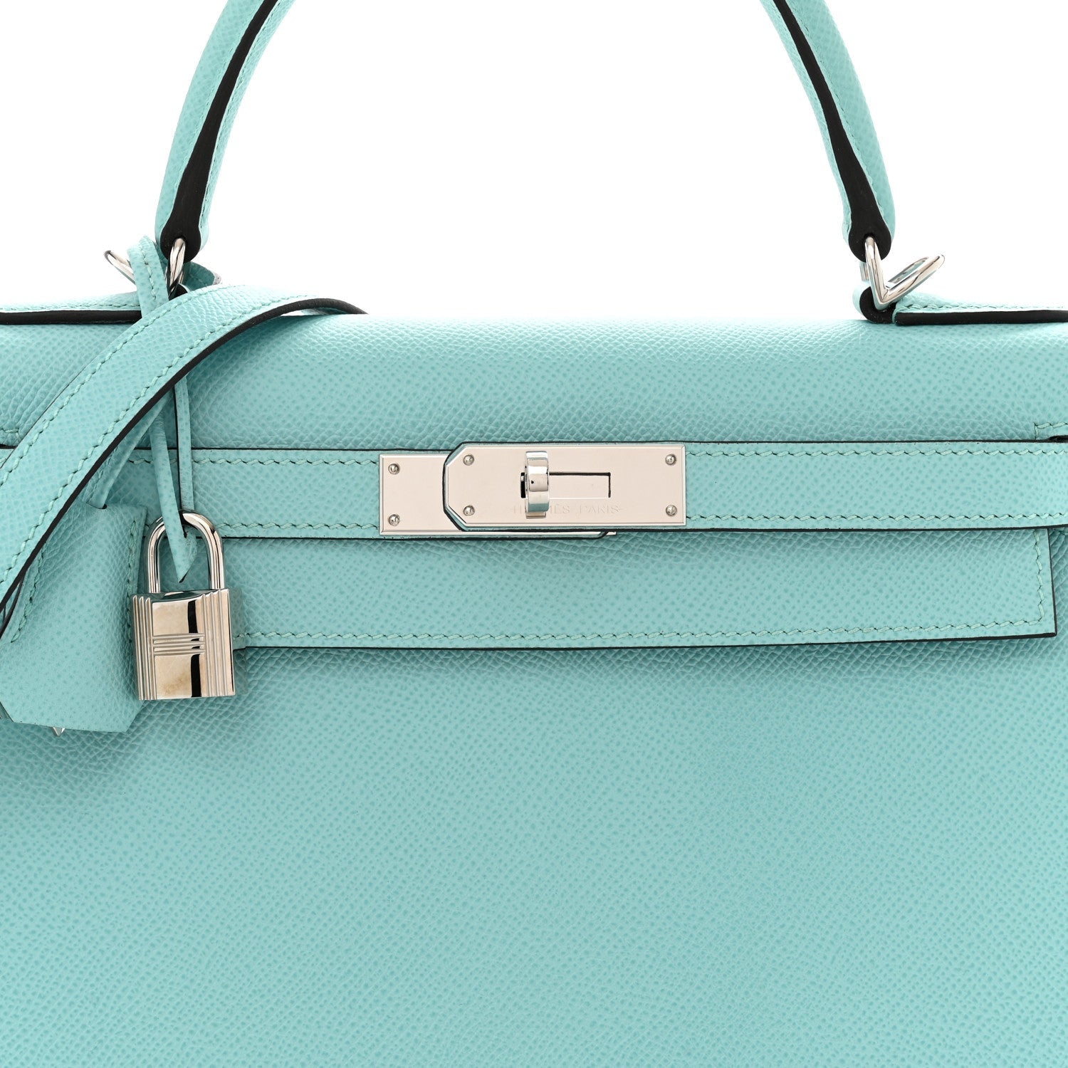 エルメス ケリー 28 外縫い Bleu Atoll エプソン シルバー金具 HERMES KELLY 28 SELLIER BLEU ATOLL EPSOM SILVER HARDWARE