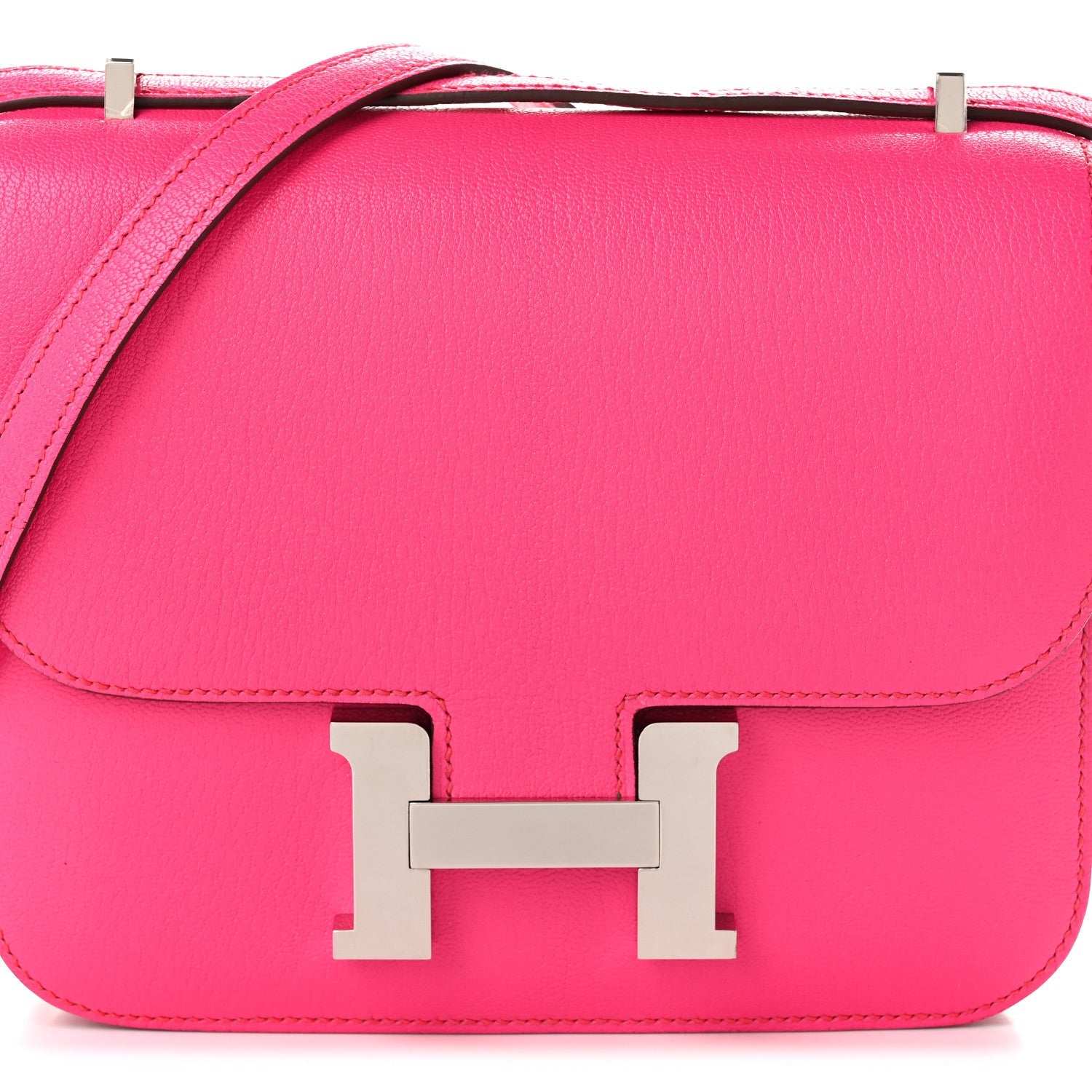 エルメス ミニコンスタンス 18 Rose Pop シェーブル シャムキラ シルバー金具 HERMES MINI CONSTANCE 18 ROSE POP CHEVRE CHAMKILA SILVER HARDWARE