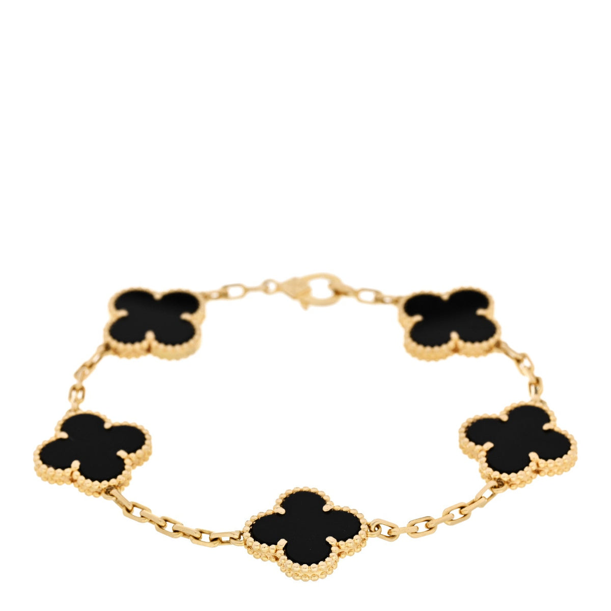 ヴァンクリーフ＆アーペル ヴィンテージアルハンブラ 5モチーフ ブレスレット ブラックオニキス 18K イエローゴールド VAN CLEEF & ARPELS VINTAGE ALHAMBRA 5 MOTIFS BRACELET BLACK ONYX 18K YELLOW GOLD