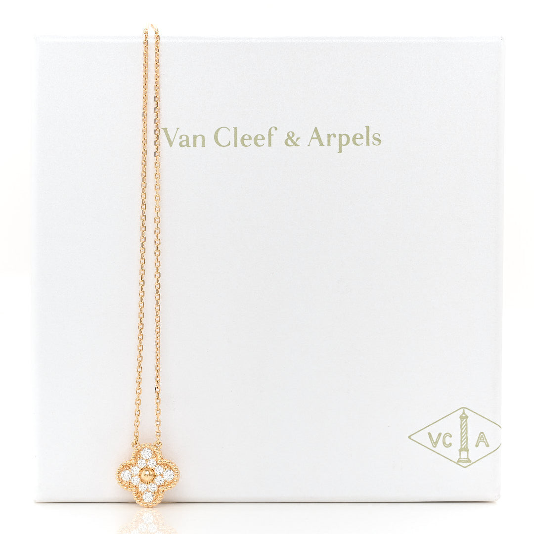 ヴァンクリーフ＆アーペル ヴィンテージアルハンブラ ペンダントネックレス ダイヤモンド 18K イエローゴールド VAN CLEEF & ARPELS VINTAGE ALHAMBRA PENDANT NECKLACE DIAMOND 18K YELLOW GOLD