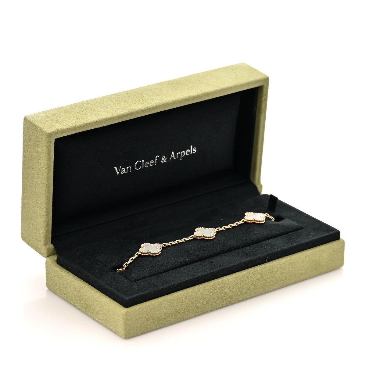 Van Cleef & Arpels Vintage Alhambra 5 Motifs Bracelet Mother of Pearl 18K Yellow Gold